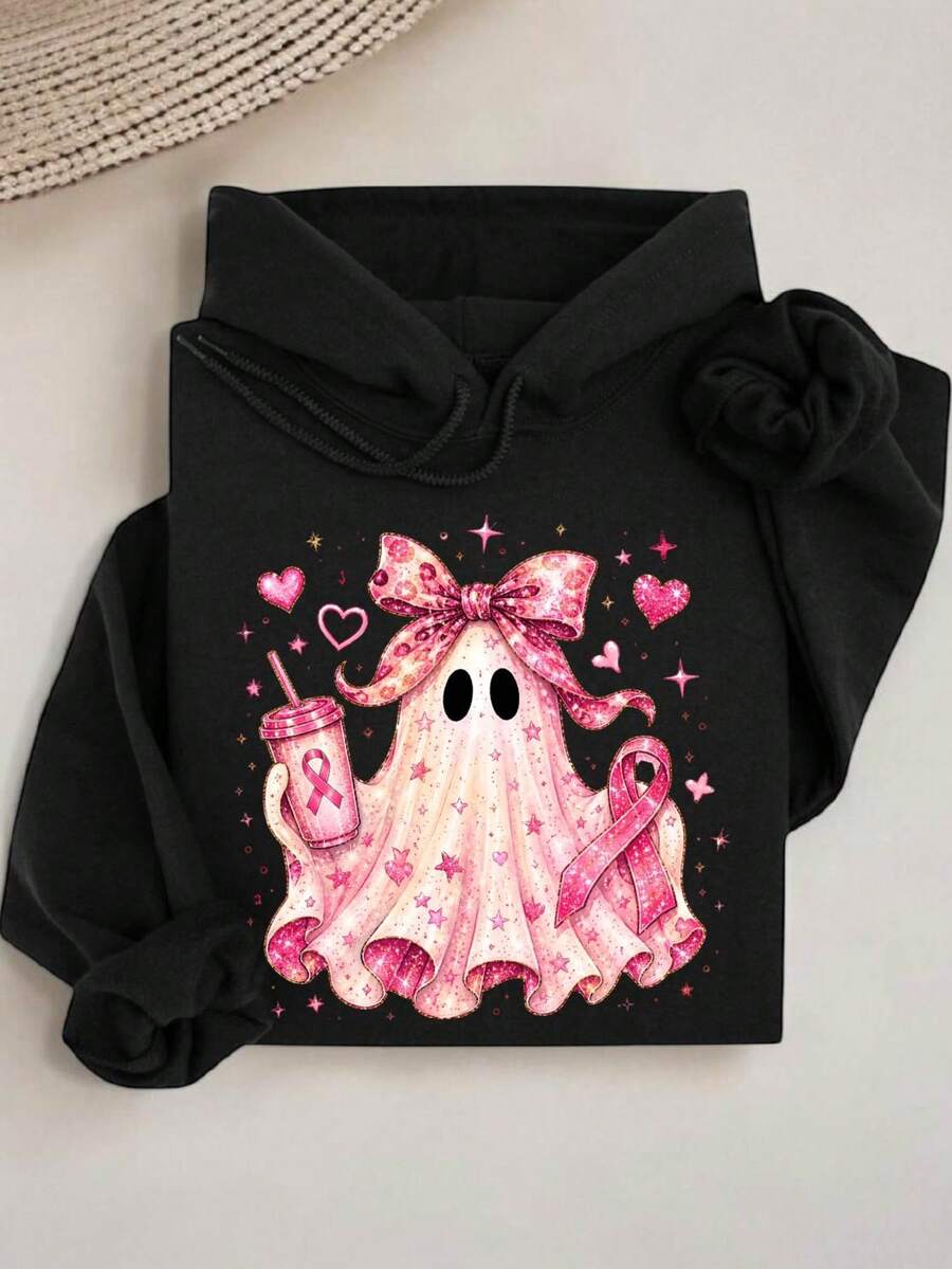 Breast Cancer Ghost (DTF Graphic Prints) Hoodie
