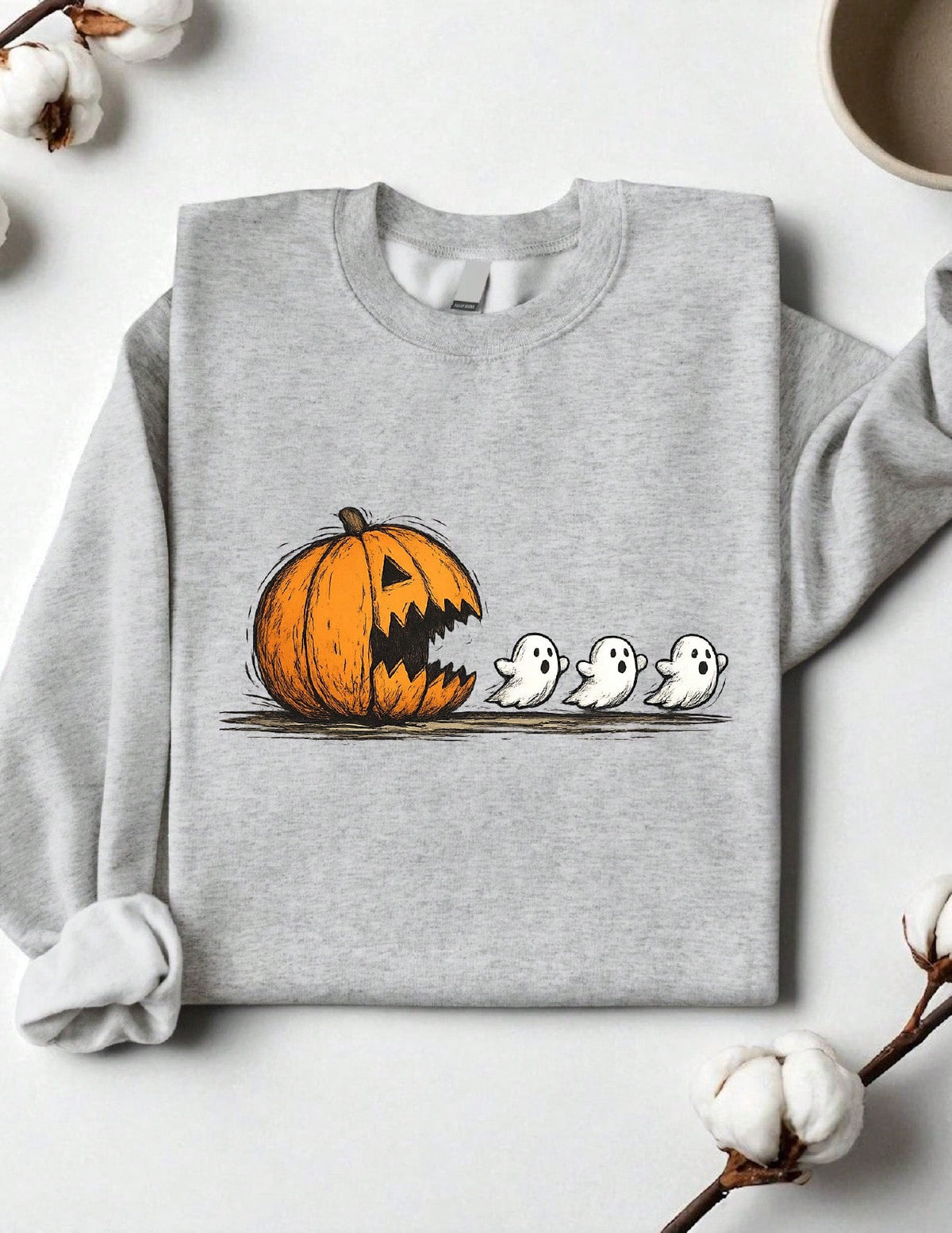 Halloween Pumpkin Eat Ghost Sweatshirt