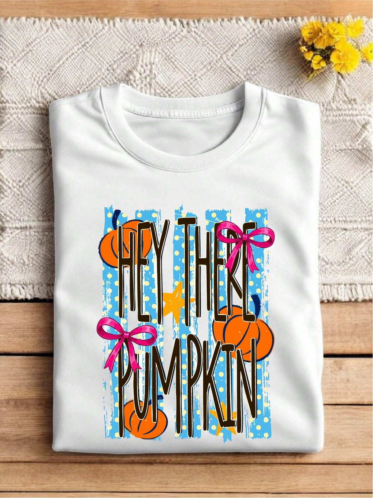 Polkadot Stripes Pumpkin T-Shirt