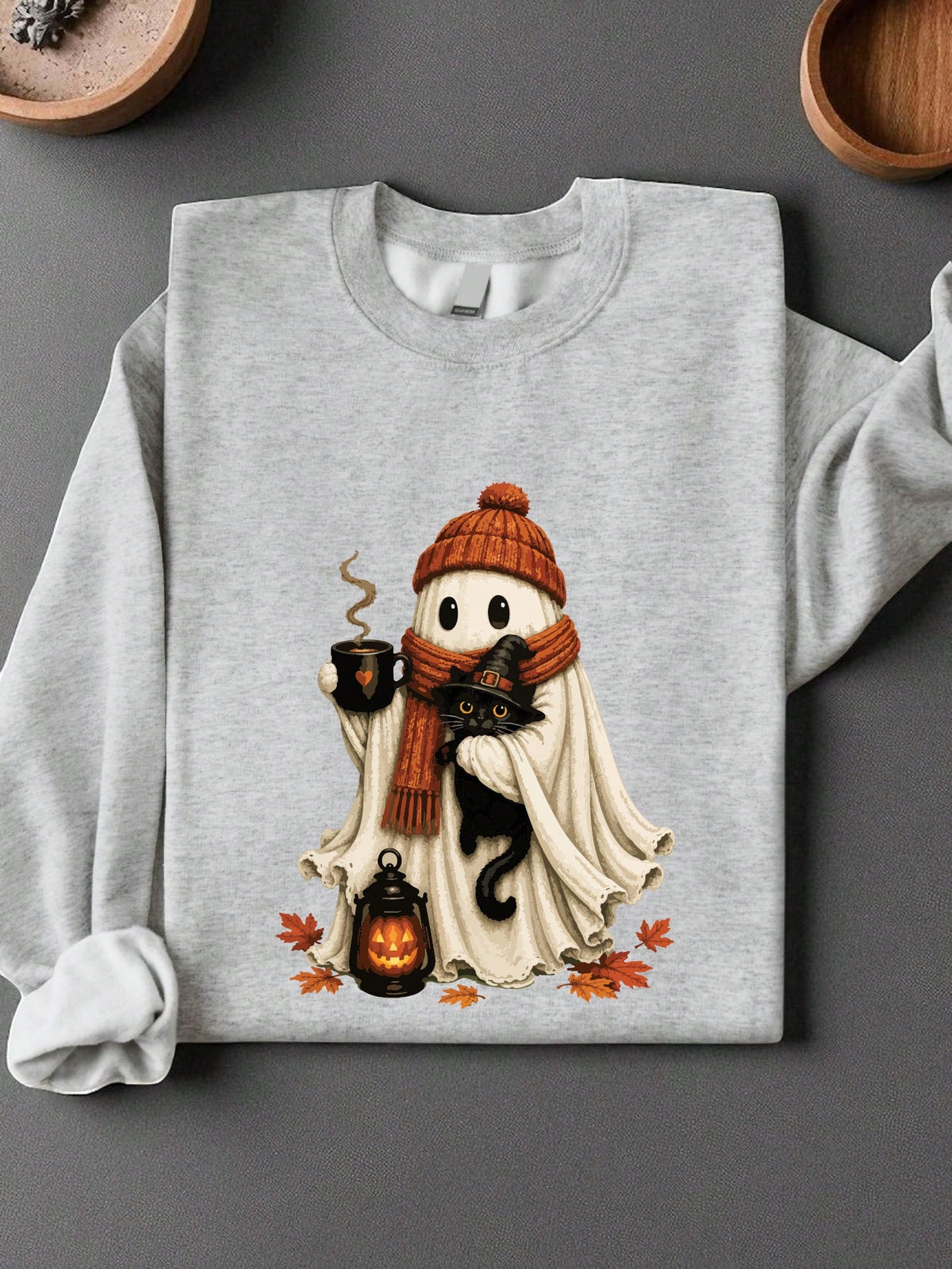 Halloween Cat Ghost Unisex Sweatshirt