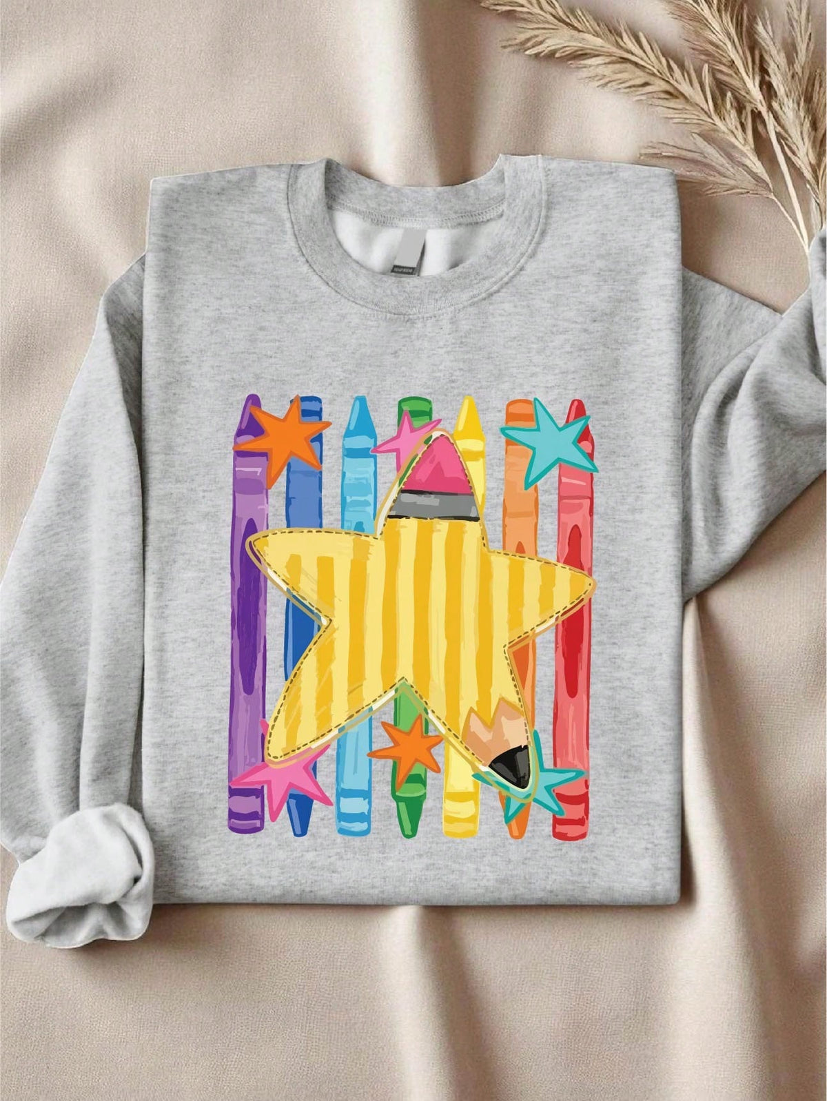 Cute Teacher Pencil Star Sweatshirt