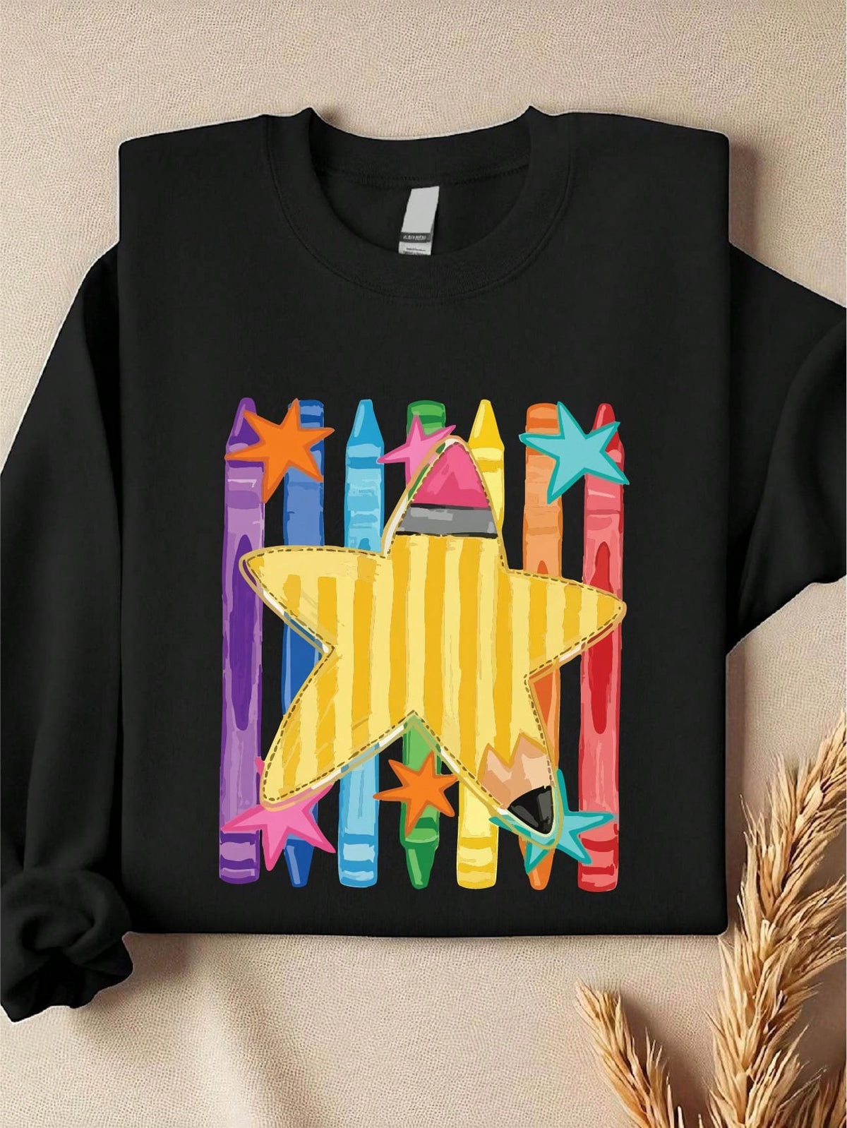 Cute Teacher Pencil Star Sweatshirt