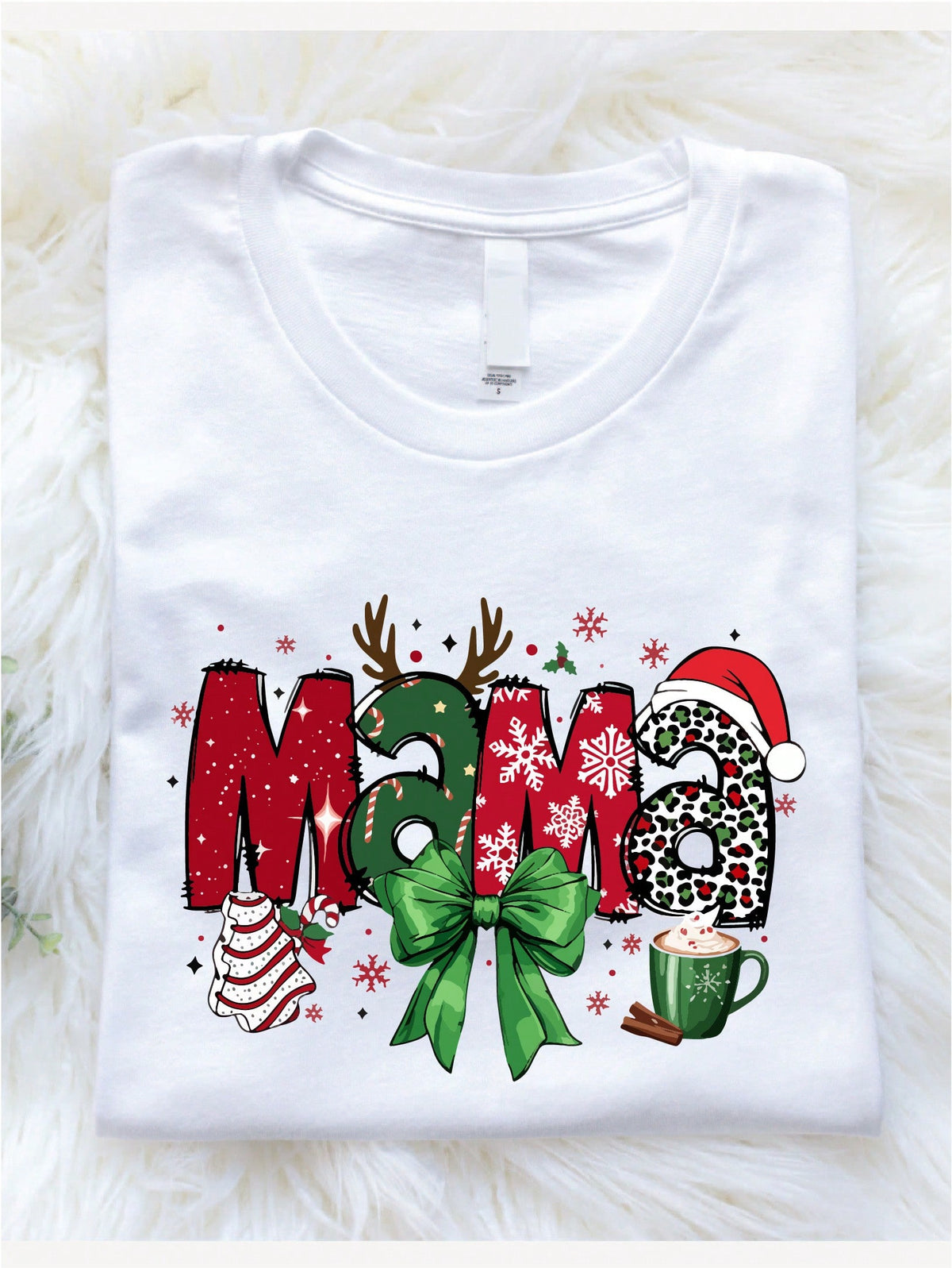 Christmas Mama Bow T-Shirt