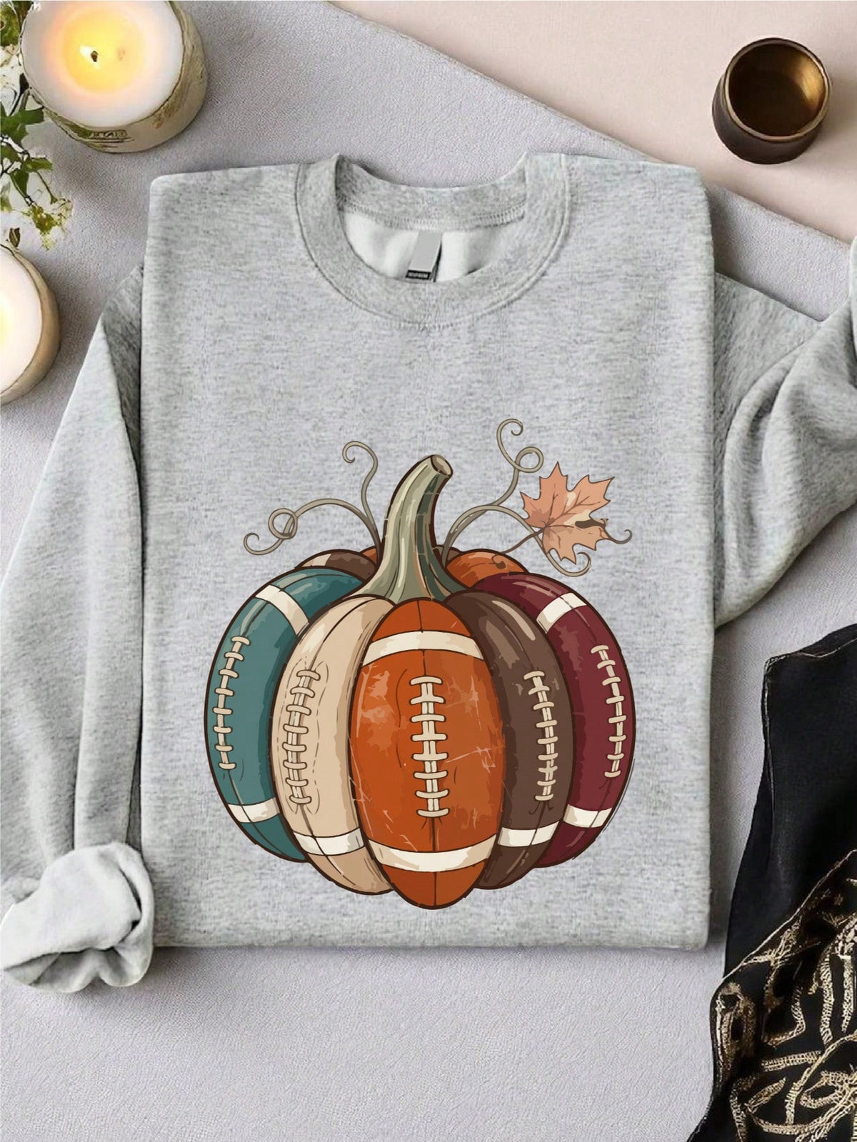 Vintage Football Fall Pumpkin Sweatshirt