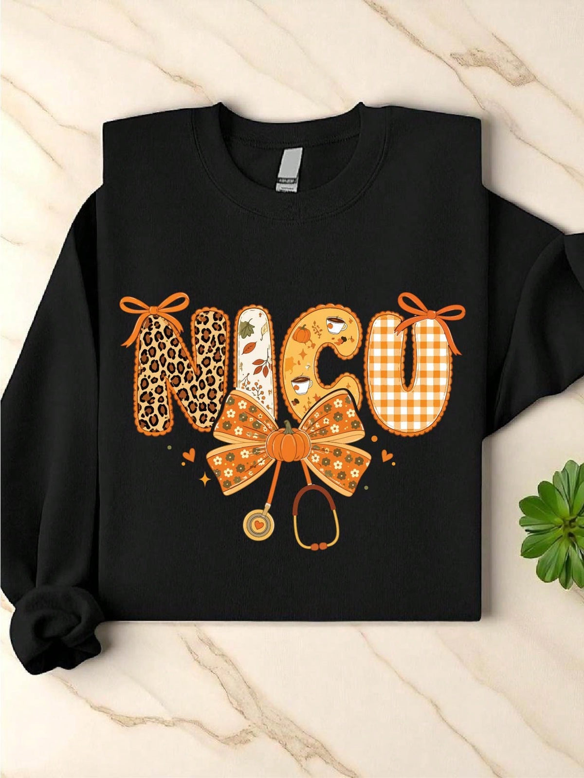 Nurse Pumpkin Bow Sweatshirt