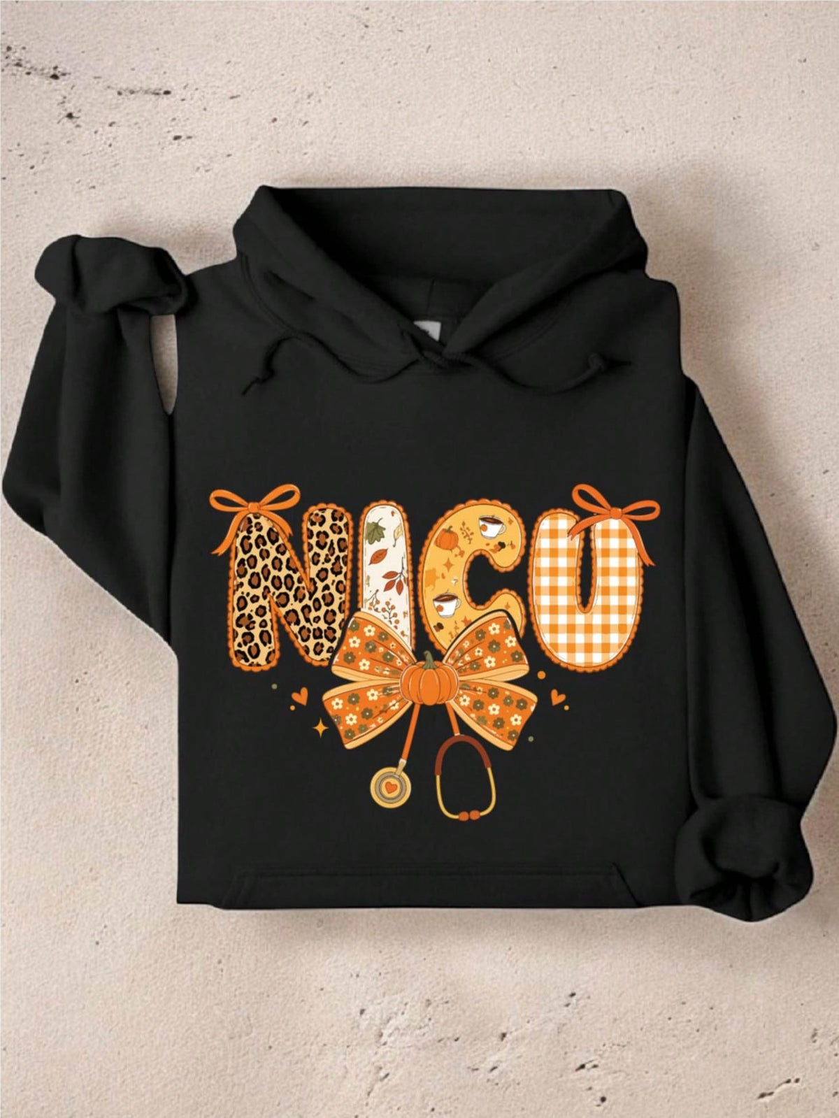Nurse Pumpkin Bow Hoodie