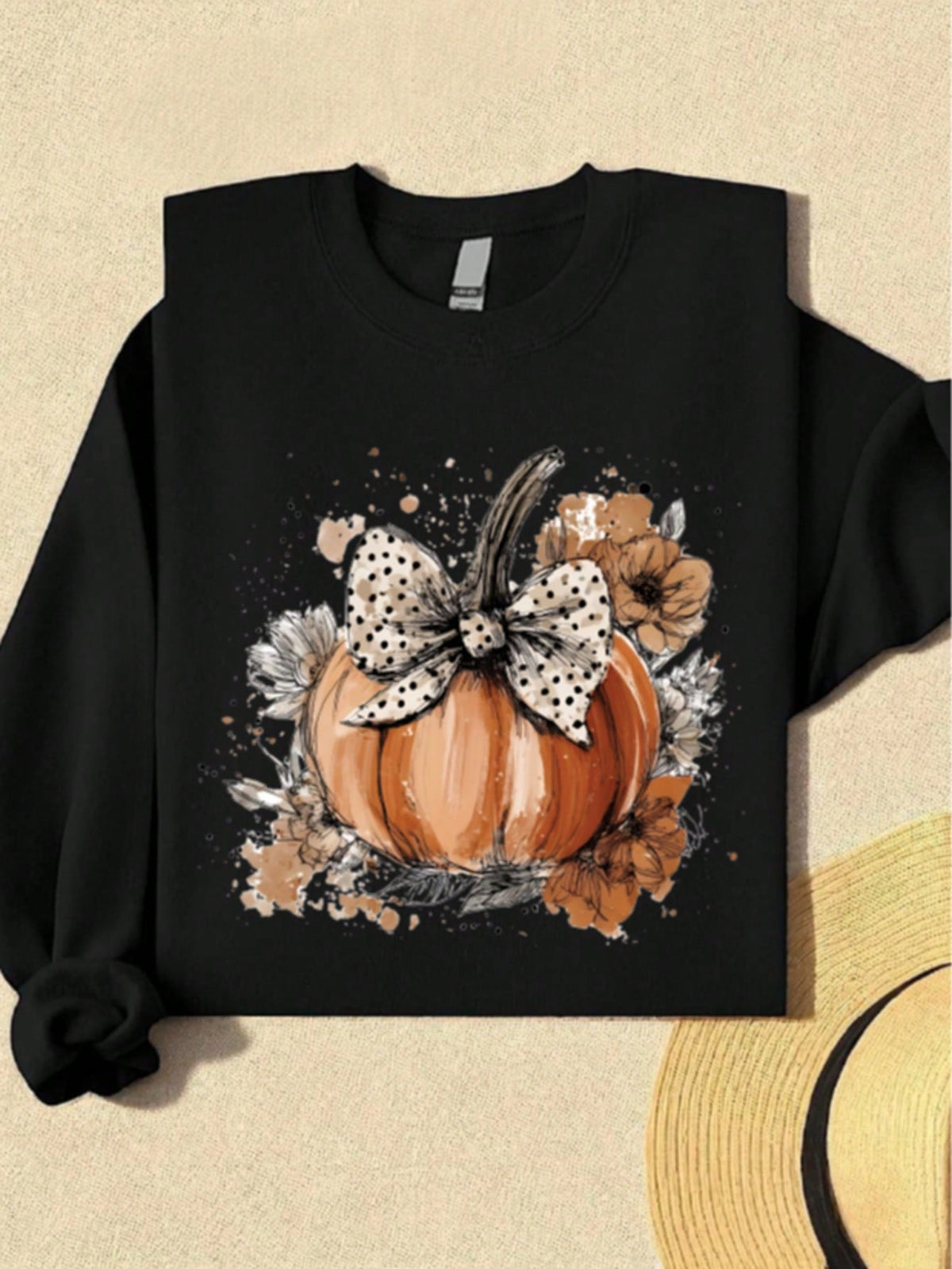 Floral Fall Pumpkin Sweatshirt