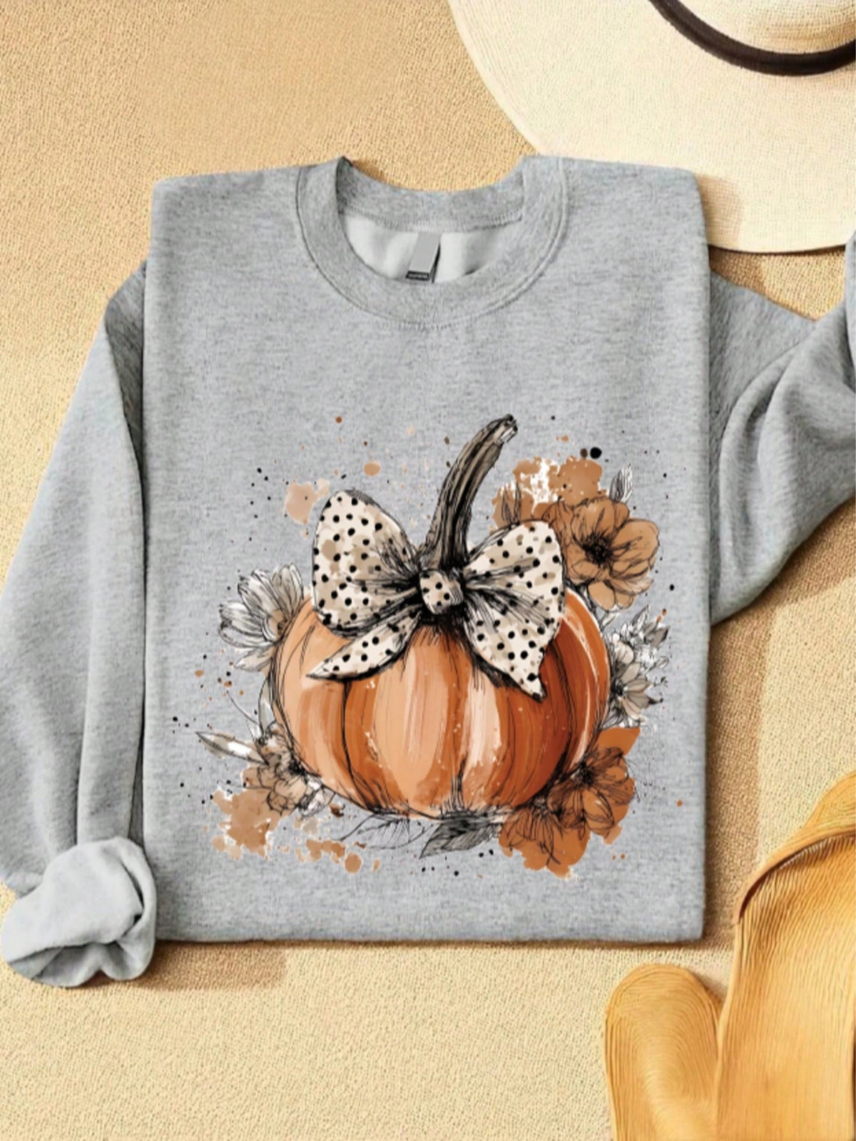 Floral Fall Pumpkin Sweatshirt