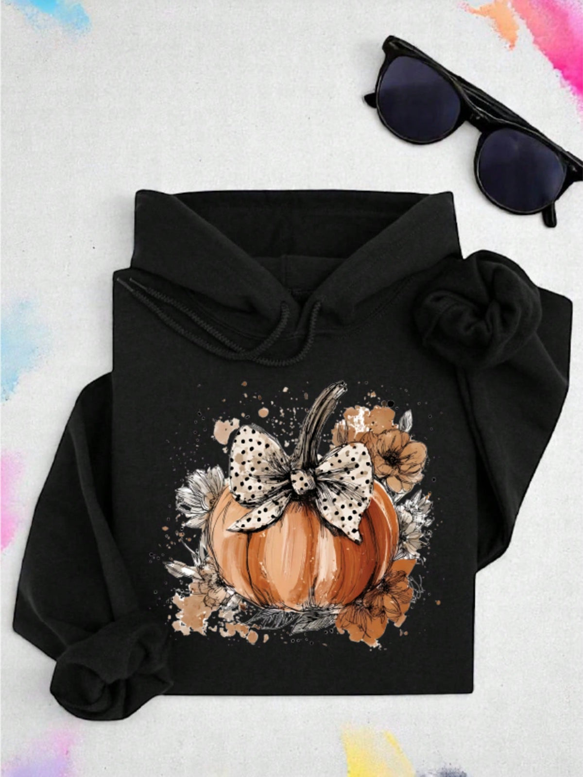 Floral Fall Pumpkin Hoodie