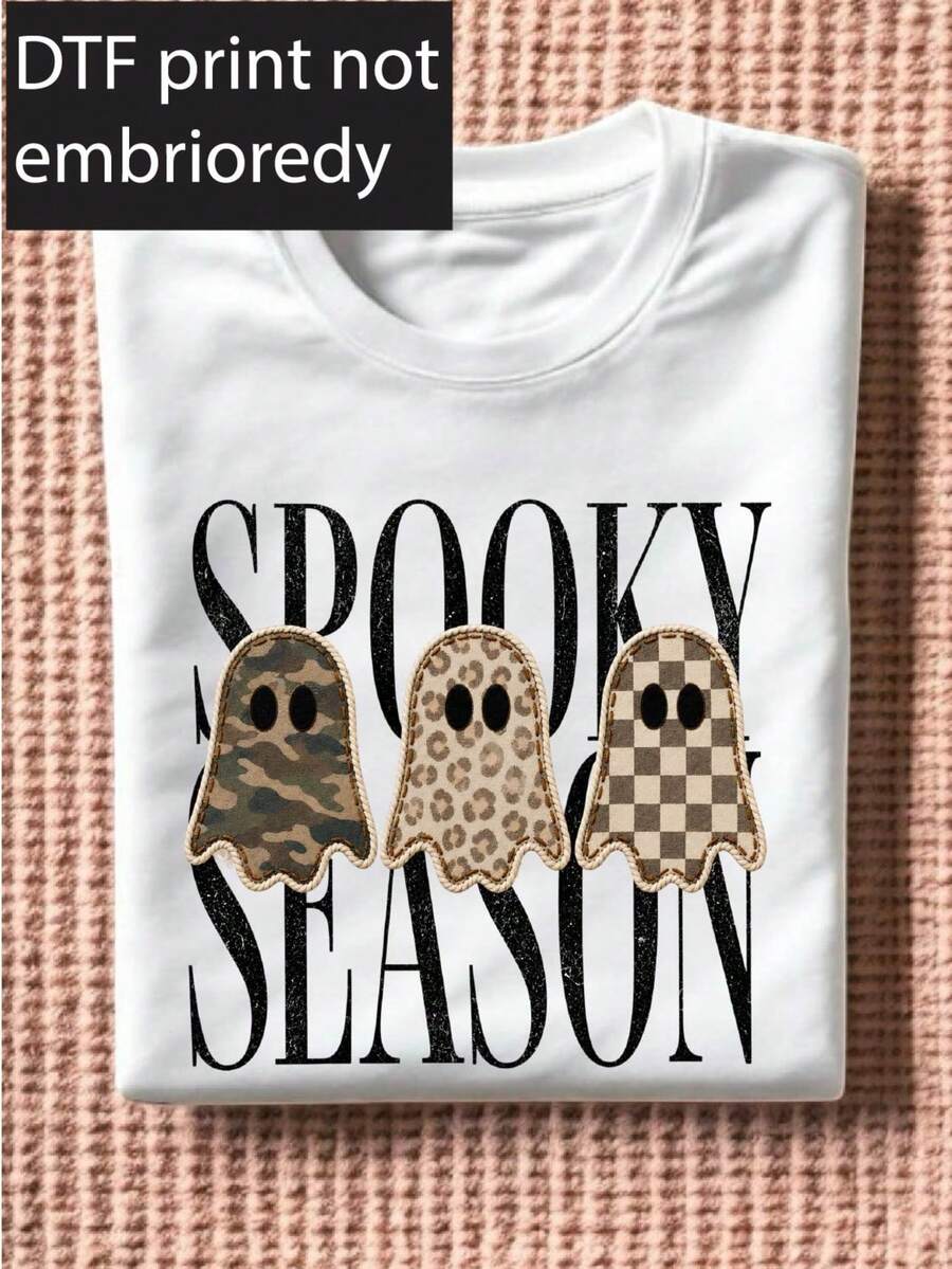 Spooky Season Ghost (DTF Graphic Print) T-Shirt