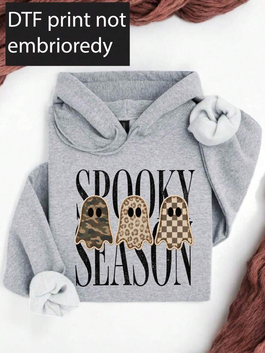 Spooky Season Ghost (DTF Graphic Print) Hoodie