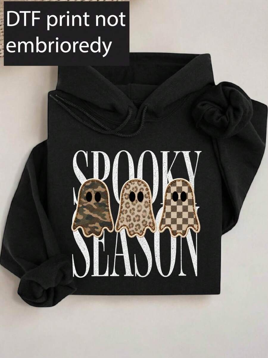 Spooky Season Ghost (DTF Graphic Print) Hoodie
