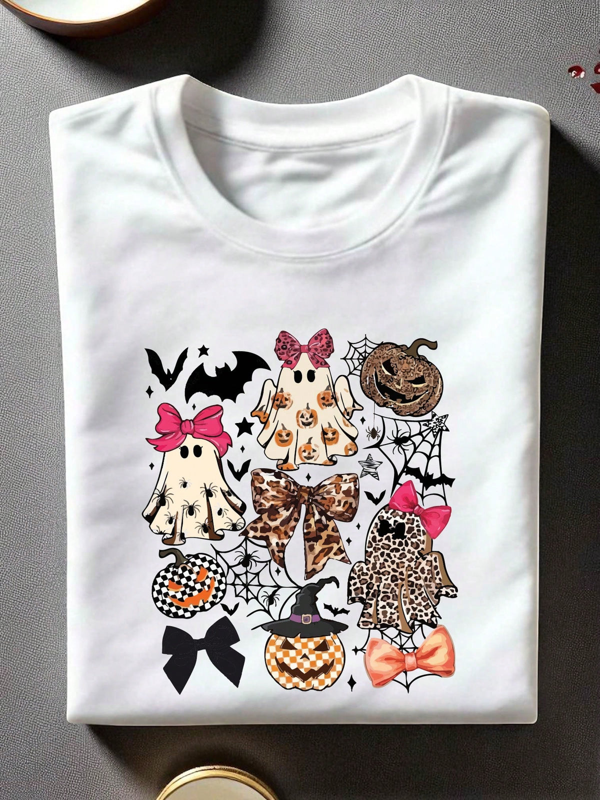 Coquette Leopard Pumpkin Ghost T-Shirt