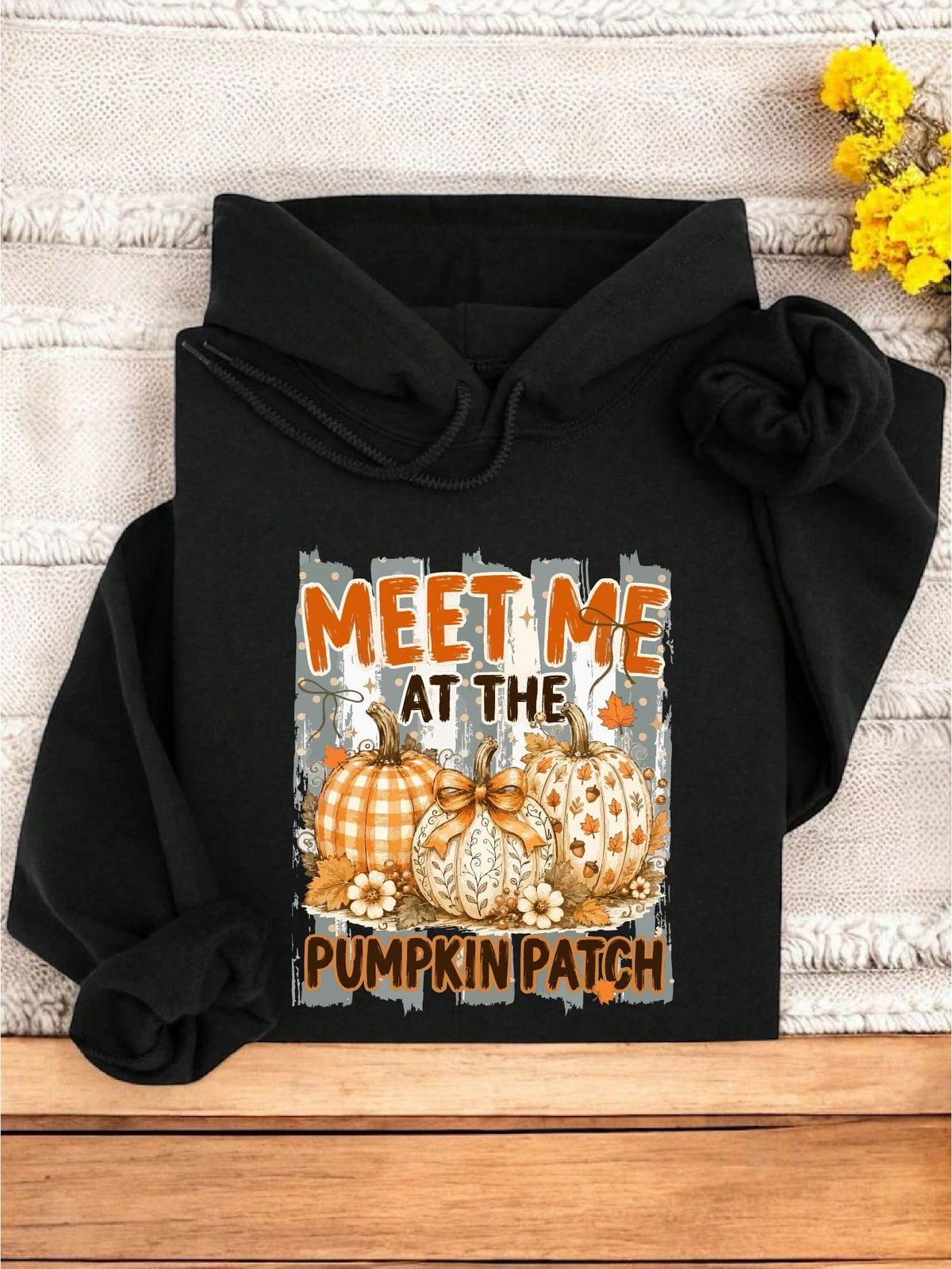 Retro Stripes Floral Take Me To The Pumpkin Patch Hoodie