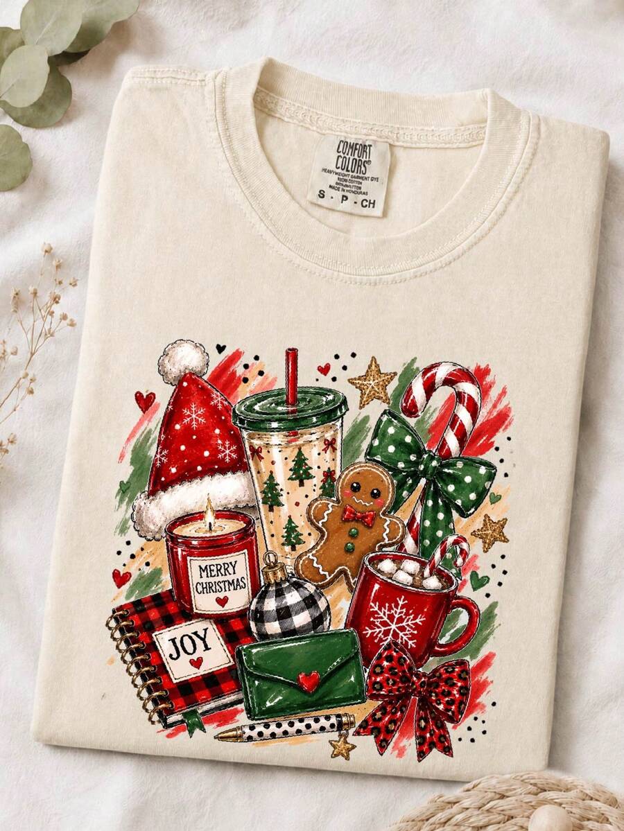 Preppy Christmas Doodles T-Shirt