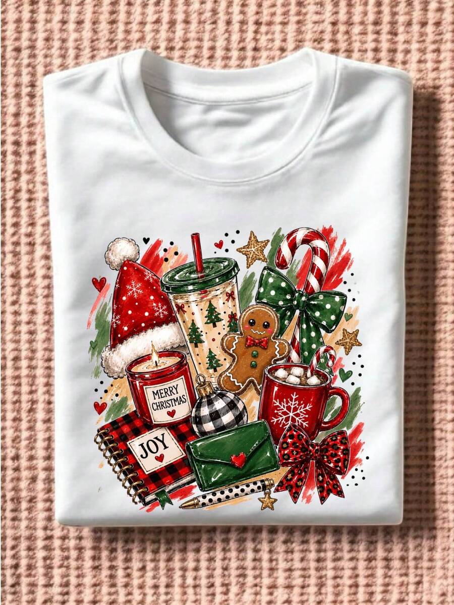 Preppy Christmas Doodles T-Shirt