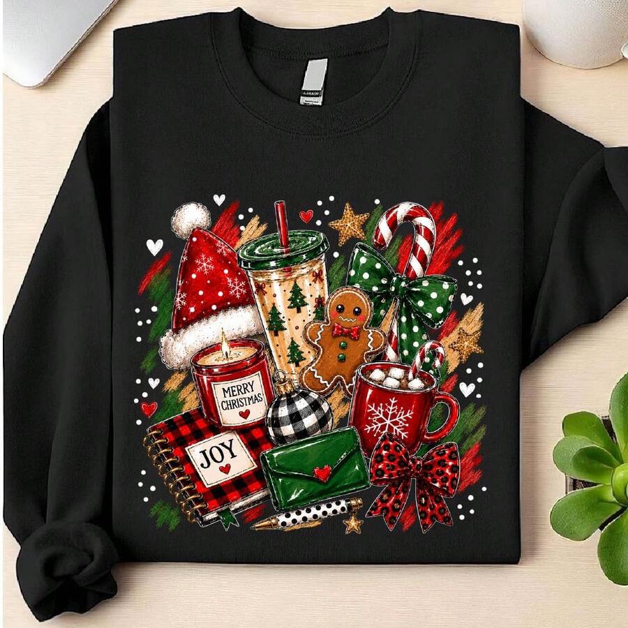 Preppy Christmas Doodle Sweatshirt