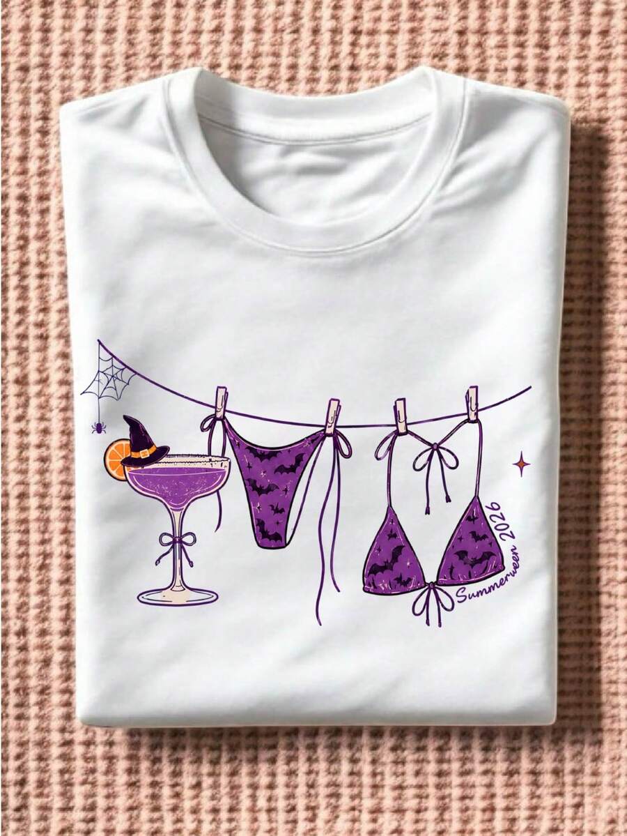 Retro Preppy Summerween Bikini T-Shirt