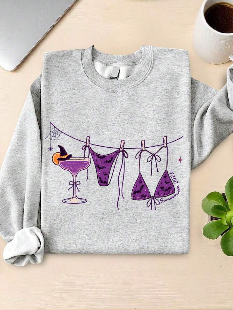 Retro Preppy Summerween Bikini Sweatshirt
