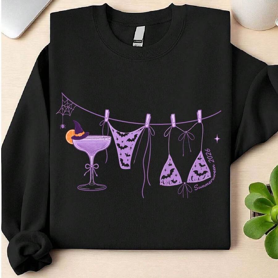 Retro Preppy Summerween Bikini Sweatshirt