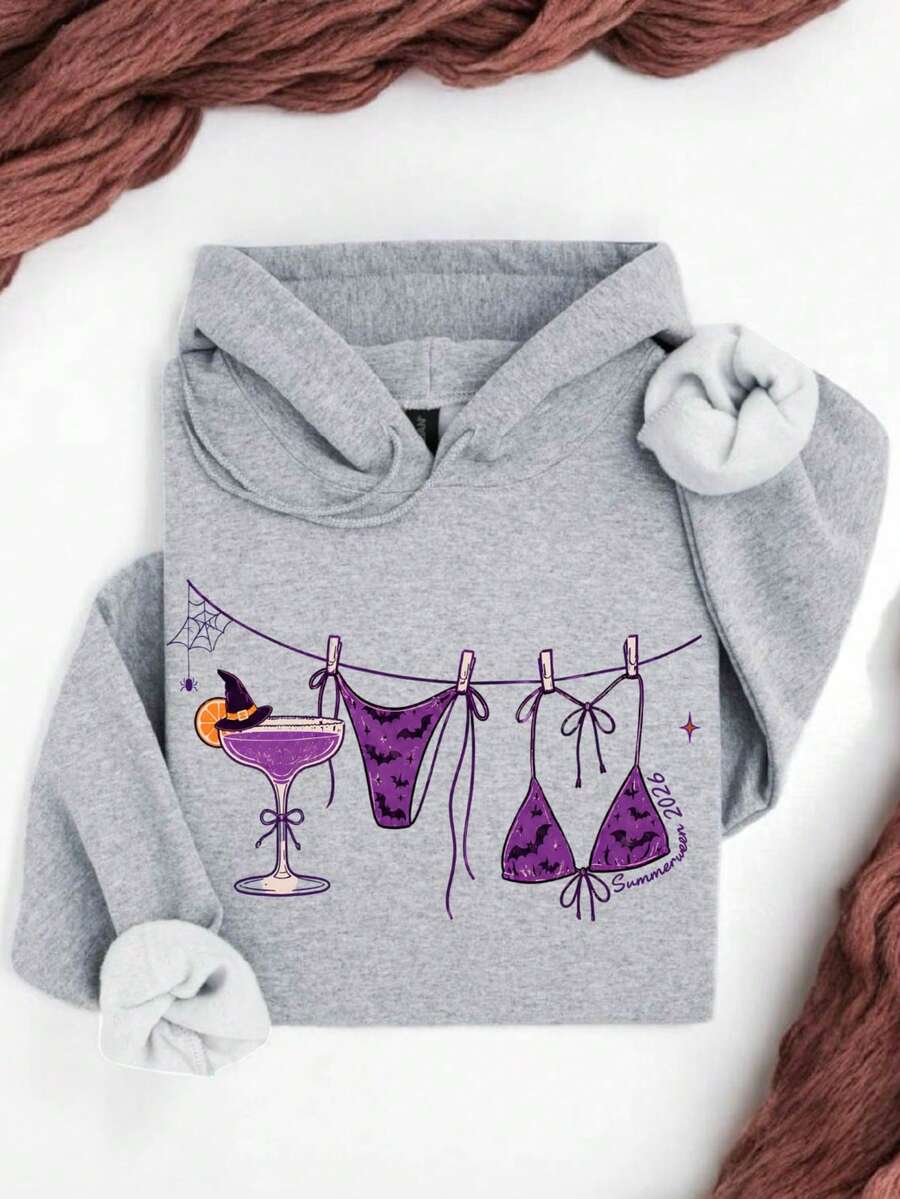 Retro Preppy Summerween Bikini Hoodie