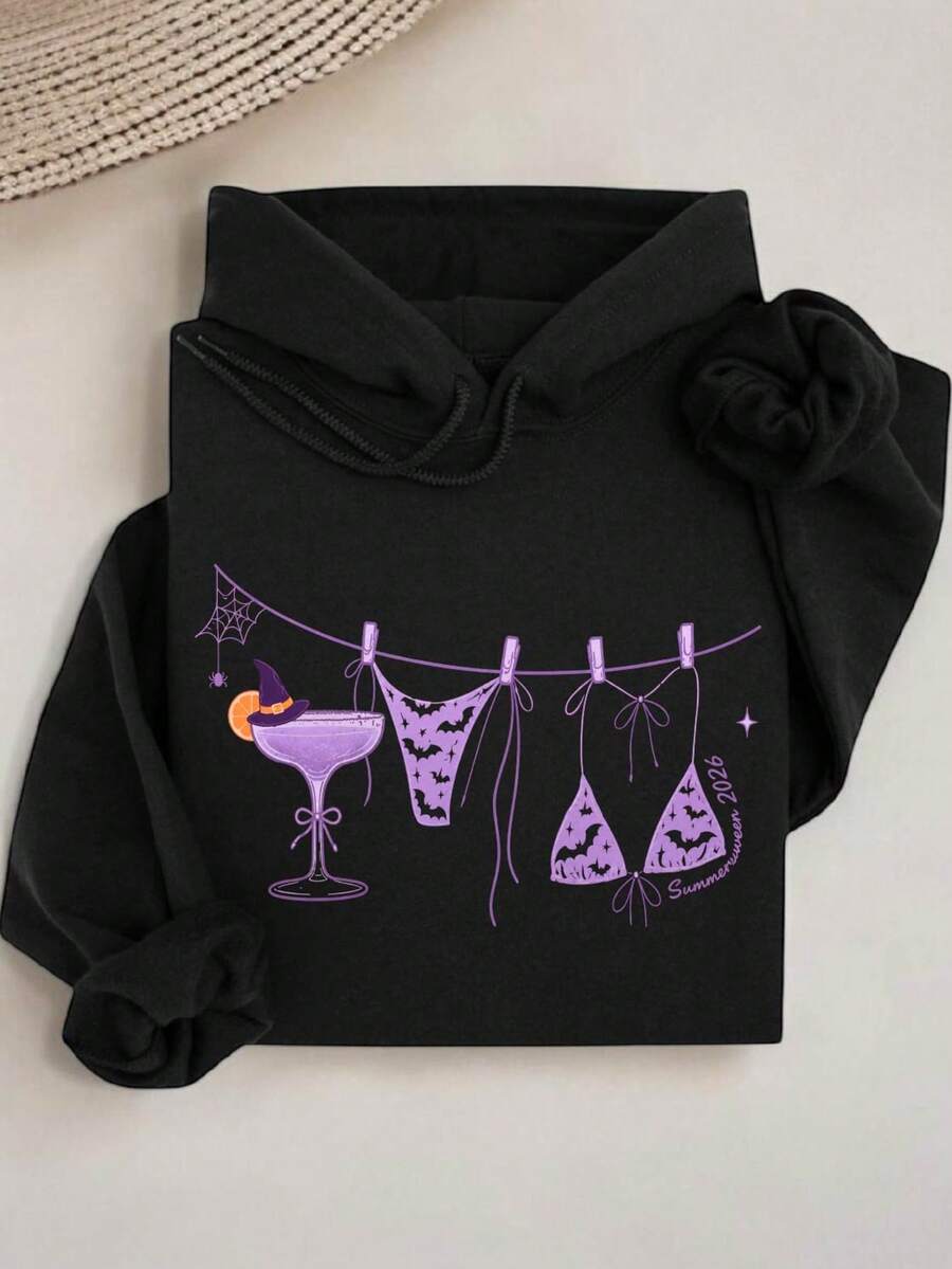 Retro Preppy Summerween Bikini Hoodie