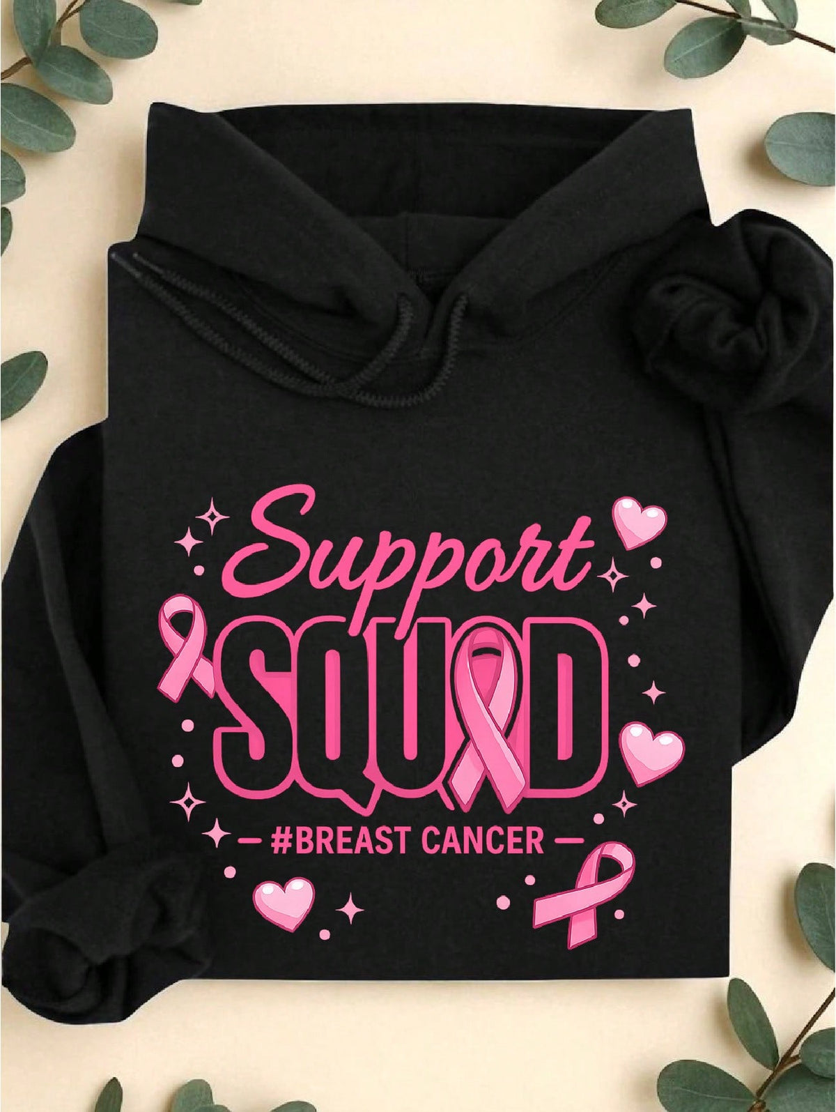 Support Squad Breast Cancer Hoodie