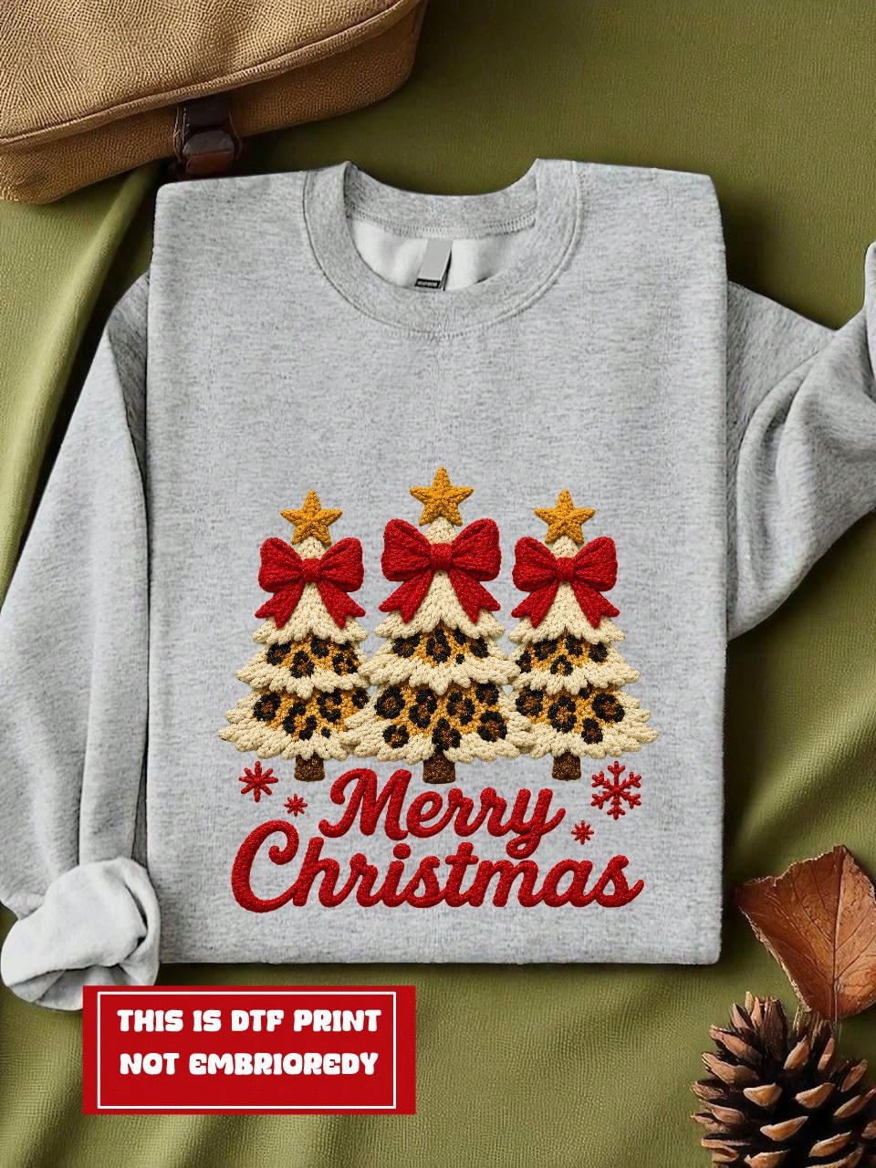Merry Christmas Puff Yarn (DTF Graphic Print) Sweatshirt