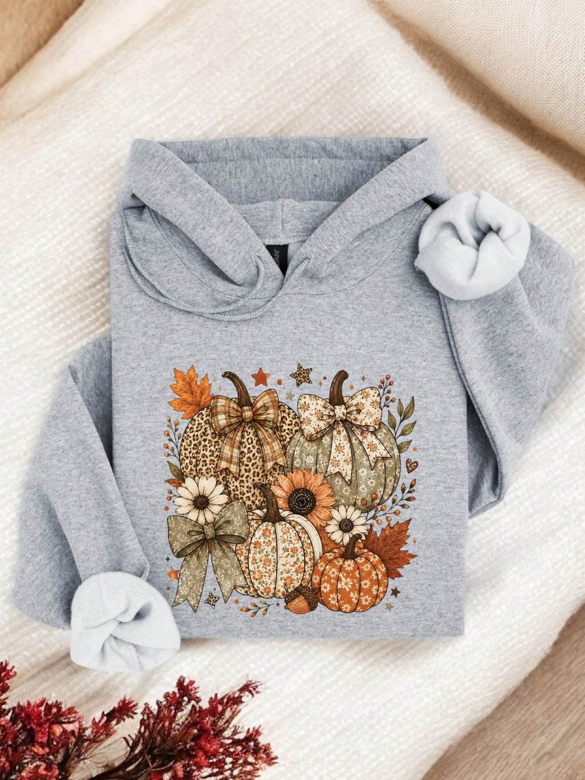 Coquette Pumpkin Bow Hoodie