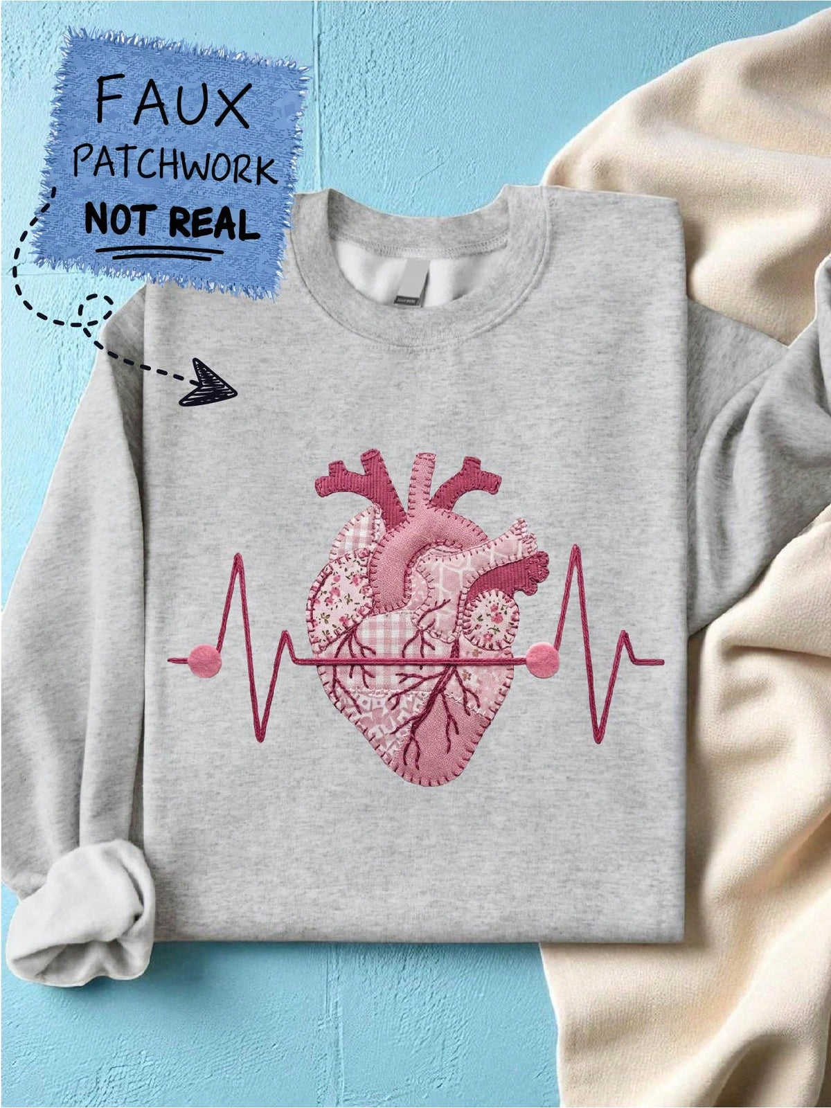 Patchwork Anatomical Heart Sweatshirt