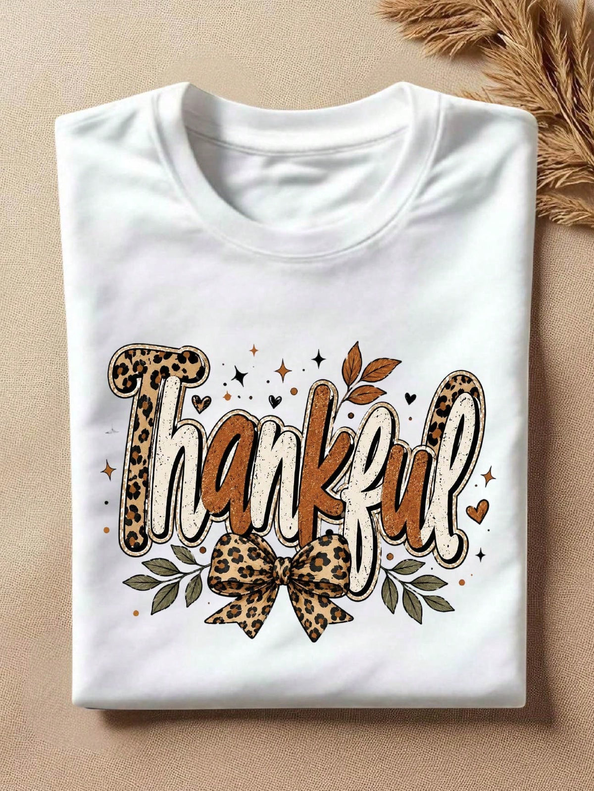 Thankful Leopard Bow T-Shirt