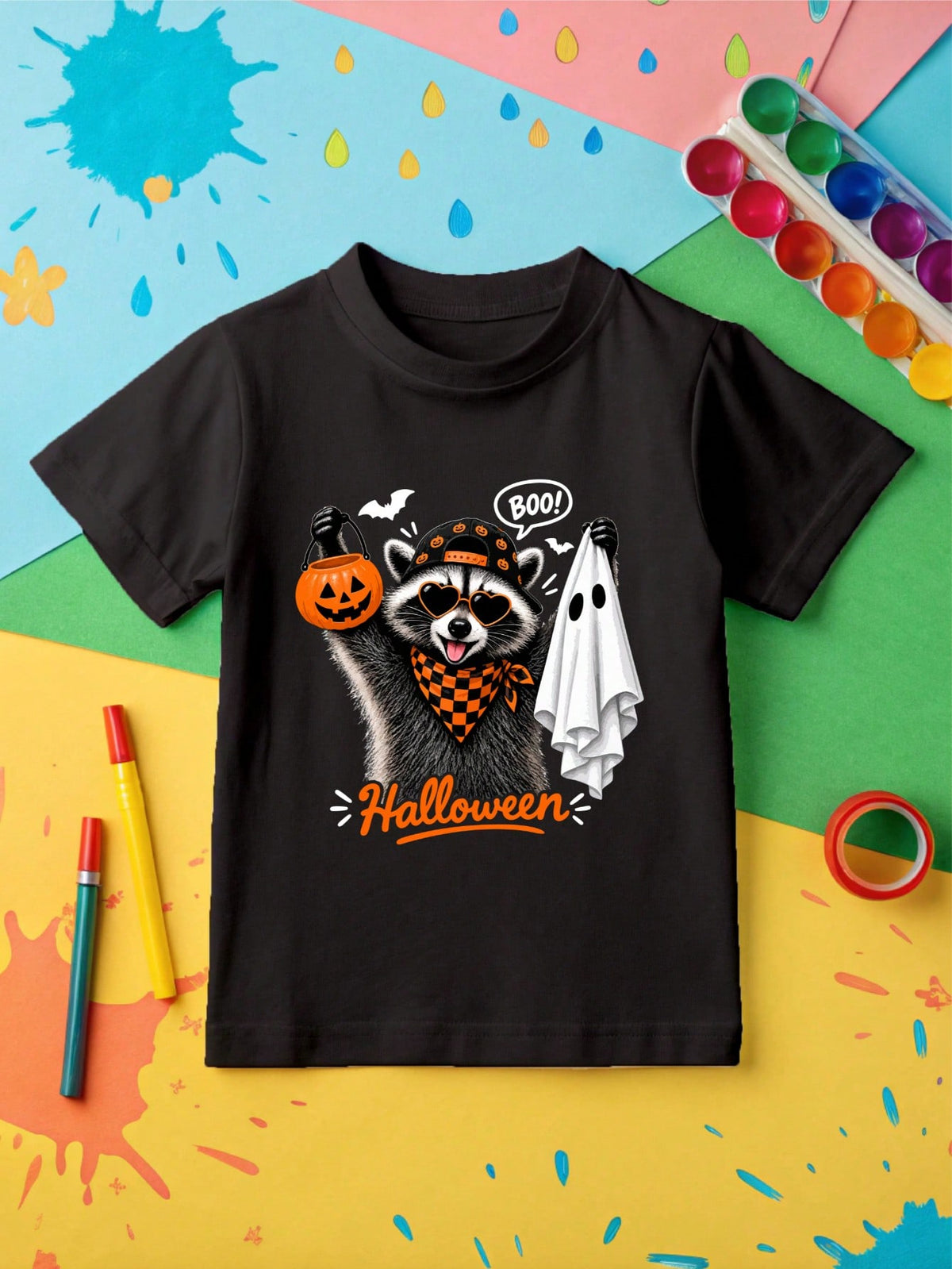 Halloween Raccoon Kids T-Shirt