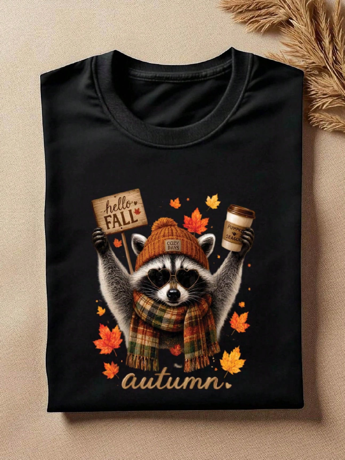 Hello Fall Raccoon T-Shirt