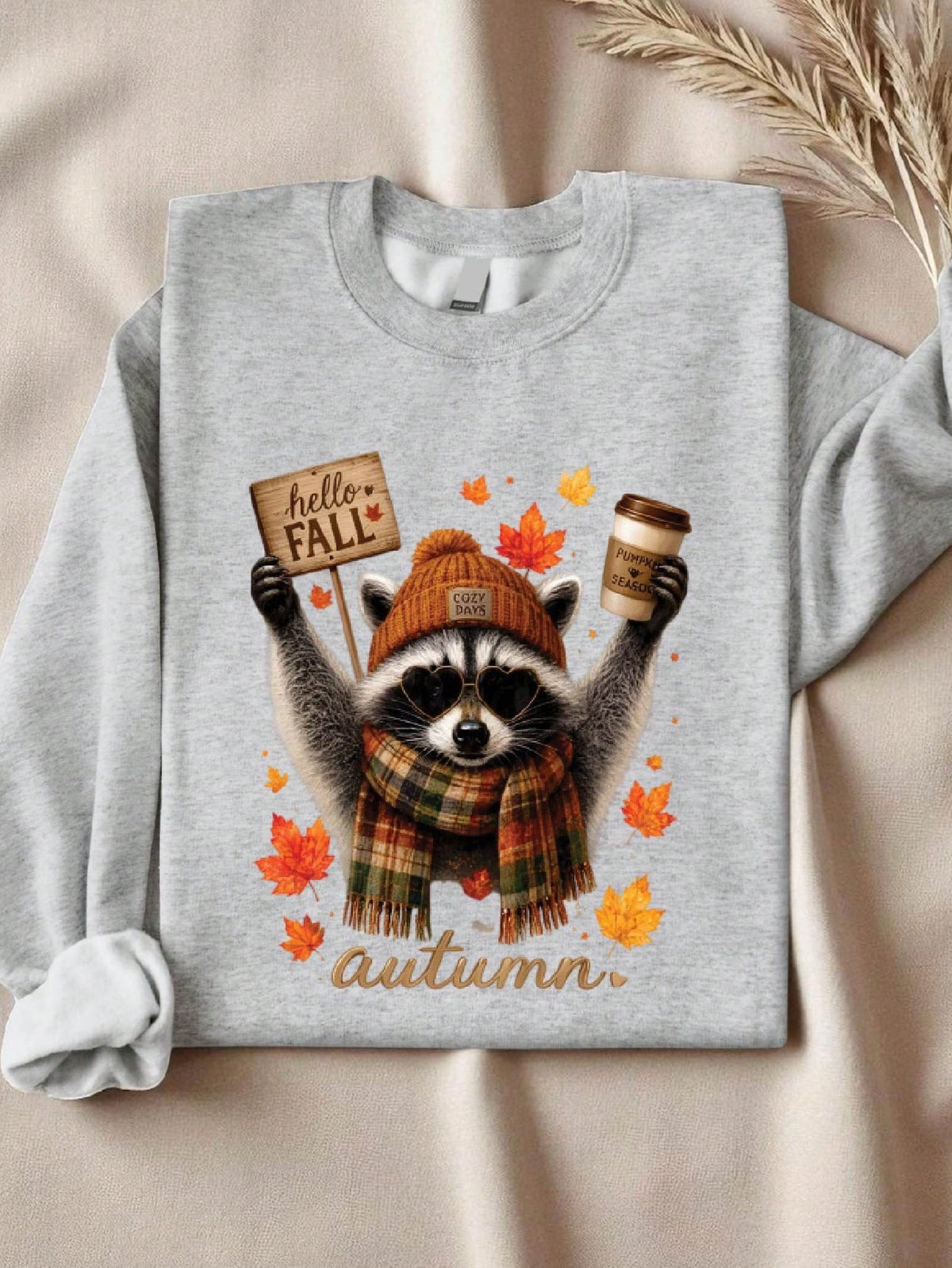 Hello Fall Raccoon Sweatshirt