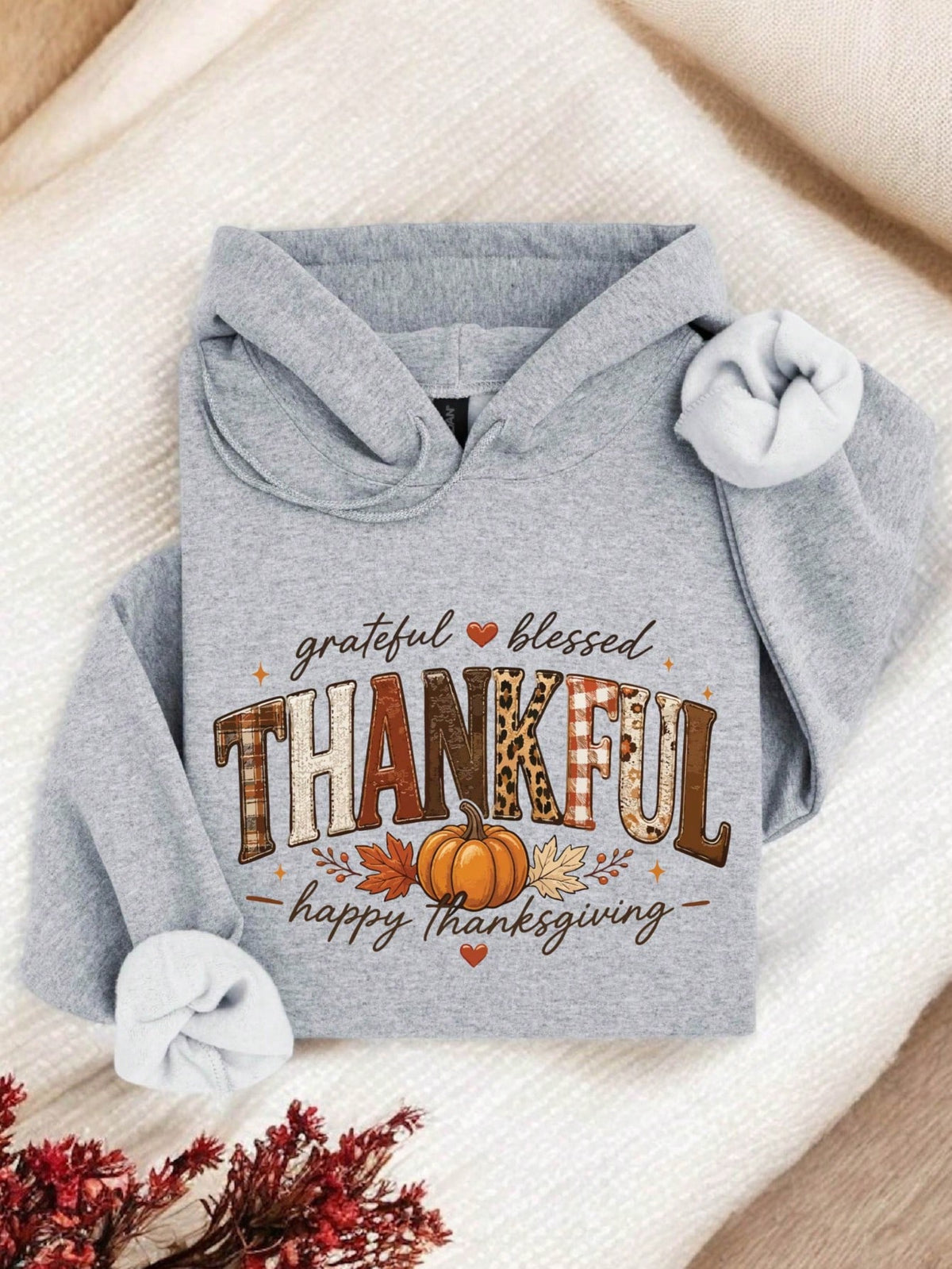 Thankful Happy Thanksgiving Hoodie