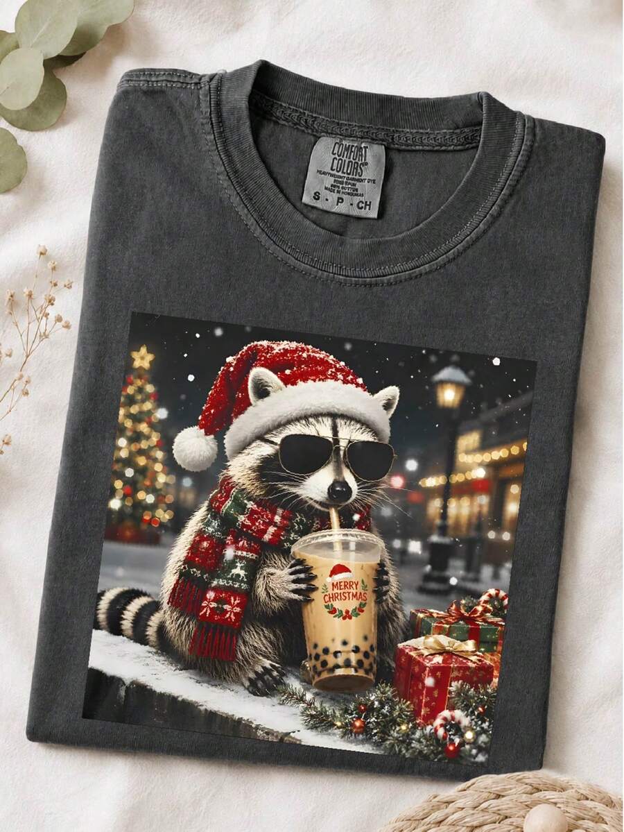 Christmas Raccoon T-Shirt