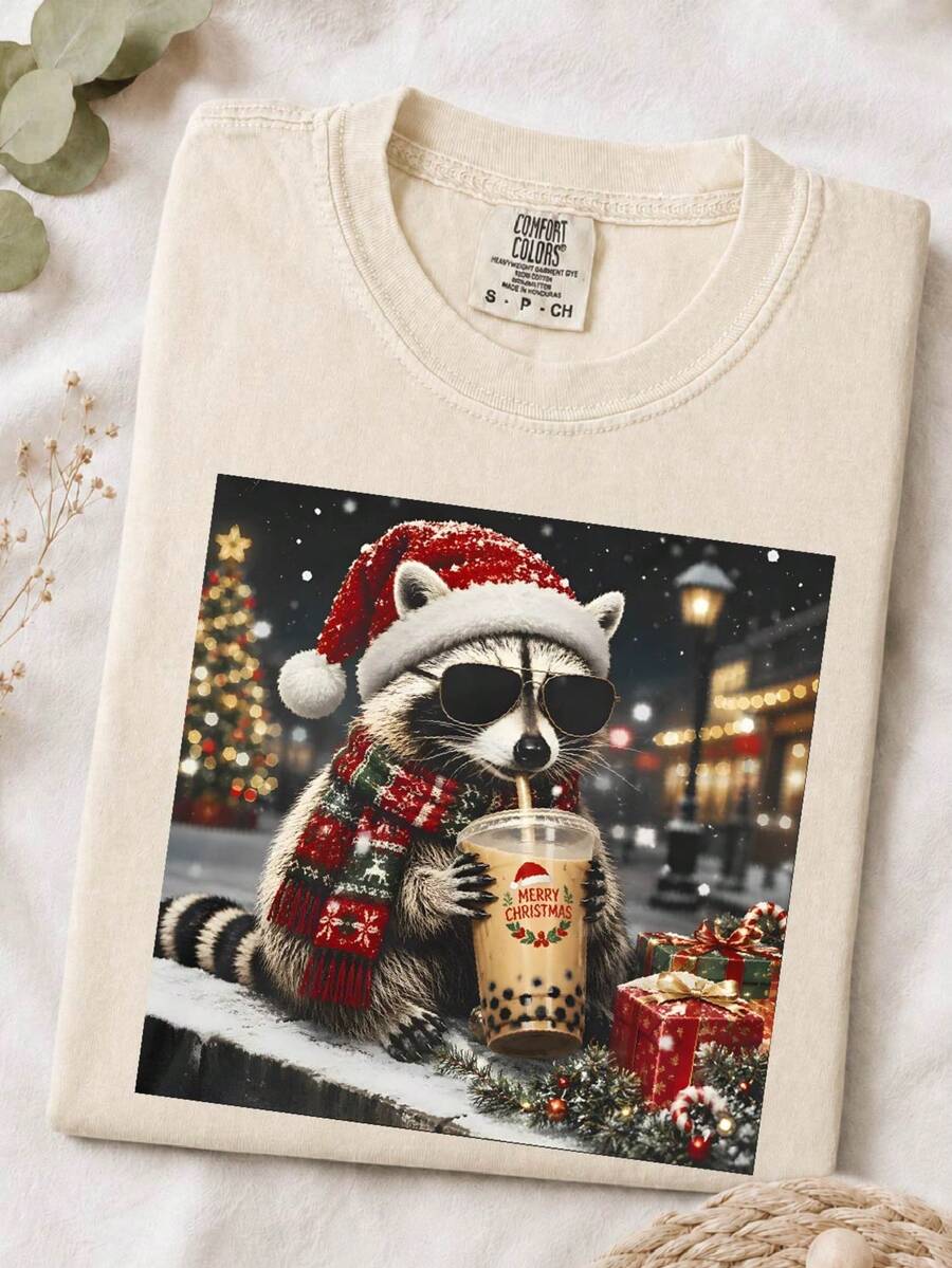 Christmas Raccoon T-Shirt