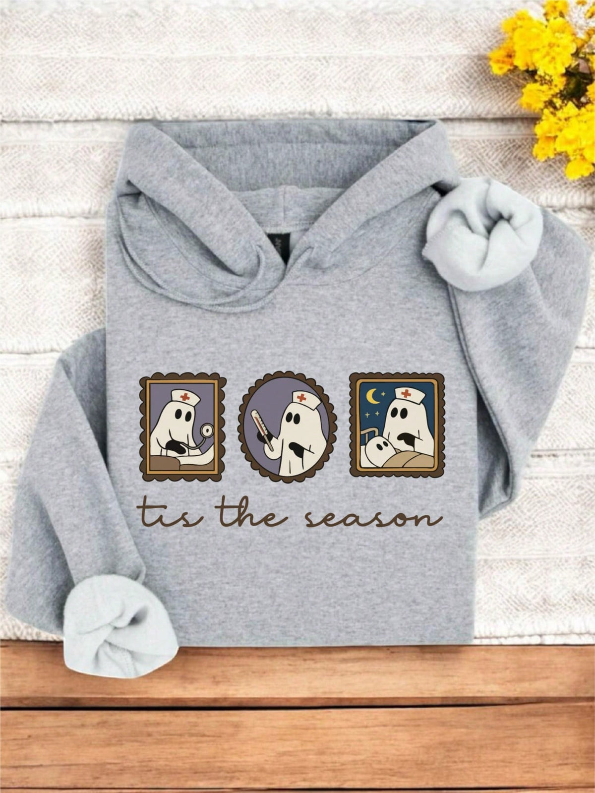 Tis The Season Nurse Ghost Hoodie