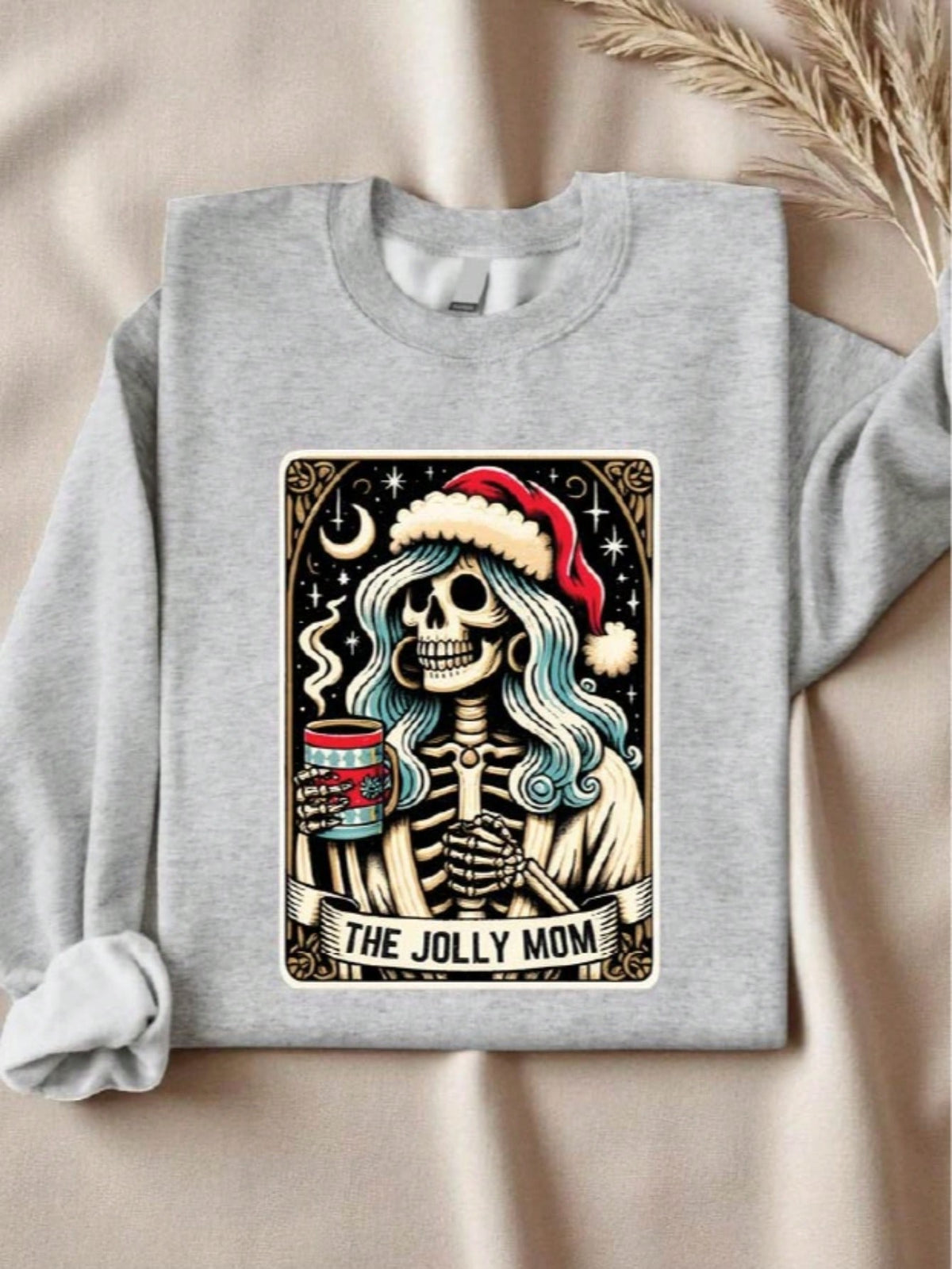 1 PC The Jolly Mom Dad Christmas Skeleton Sweatshirt