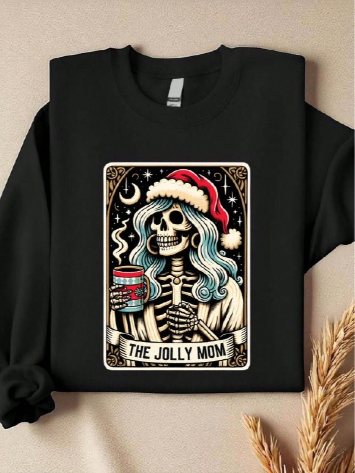 1 PC The Jolly Mom Dad Christmas Skeleton Sweatshirt