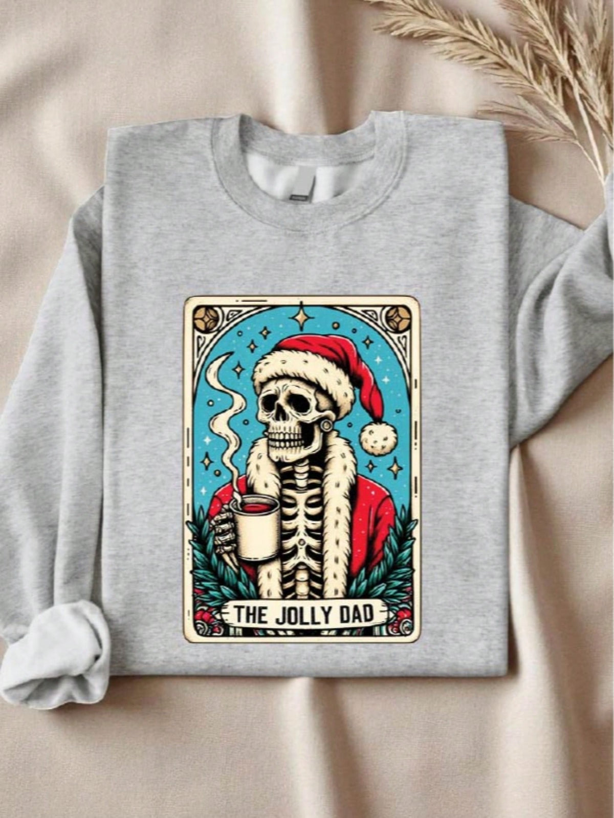 1 PC The Jolly Mom Dad Christmas Skeleton Sweatshirt