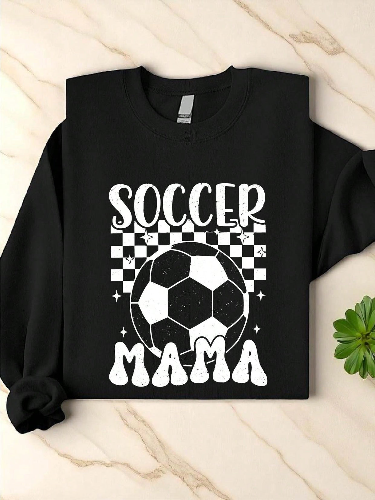 Checkered Soccer Mama Sweatshirt