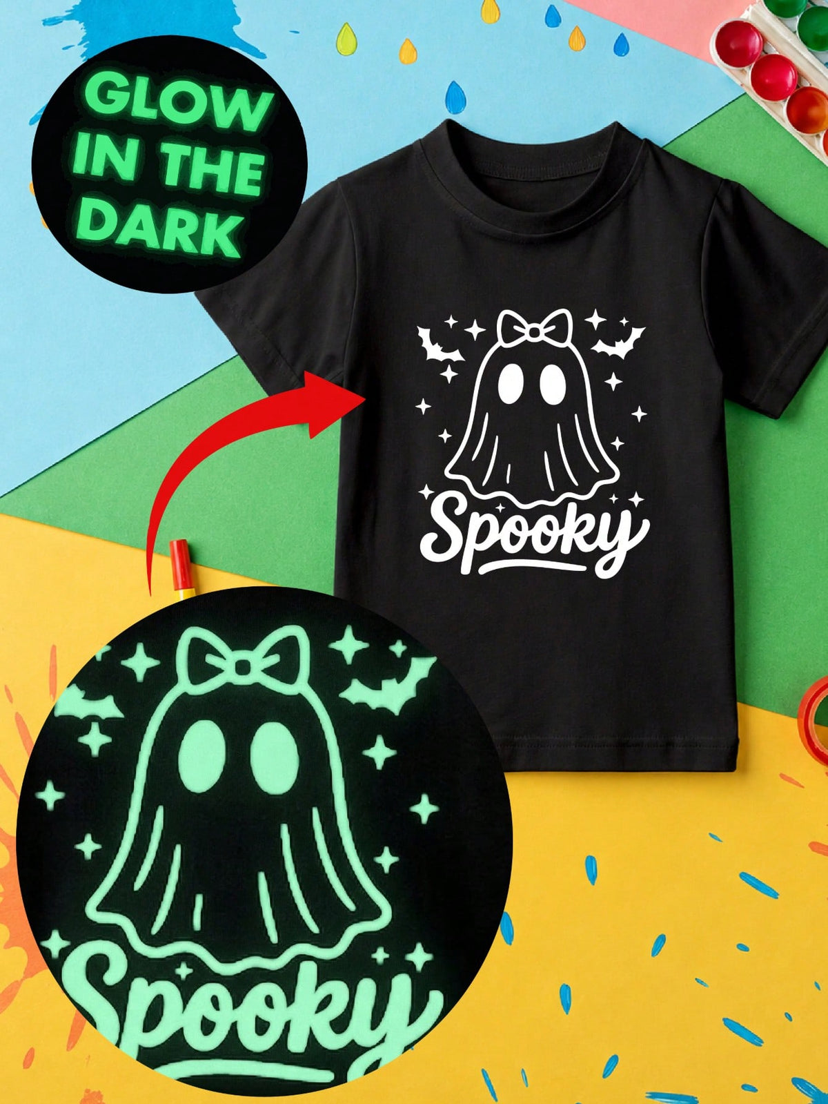 Spooky Ghost Glow In Dark Kids Sweatshirt