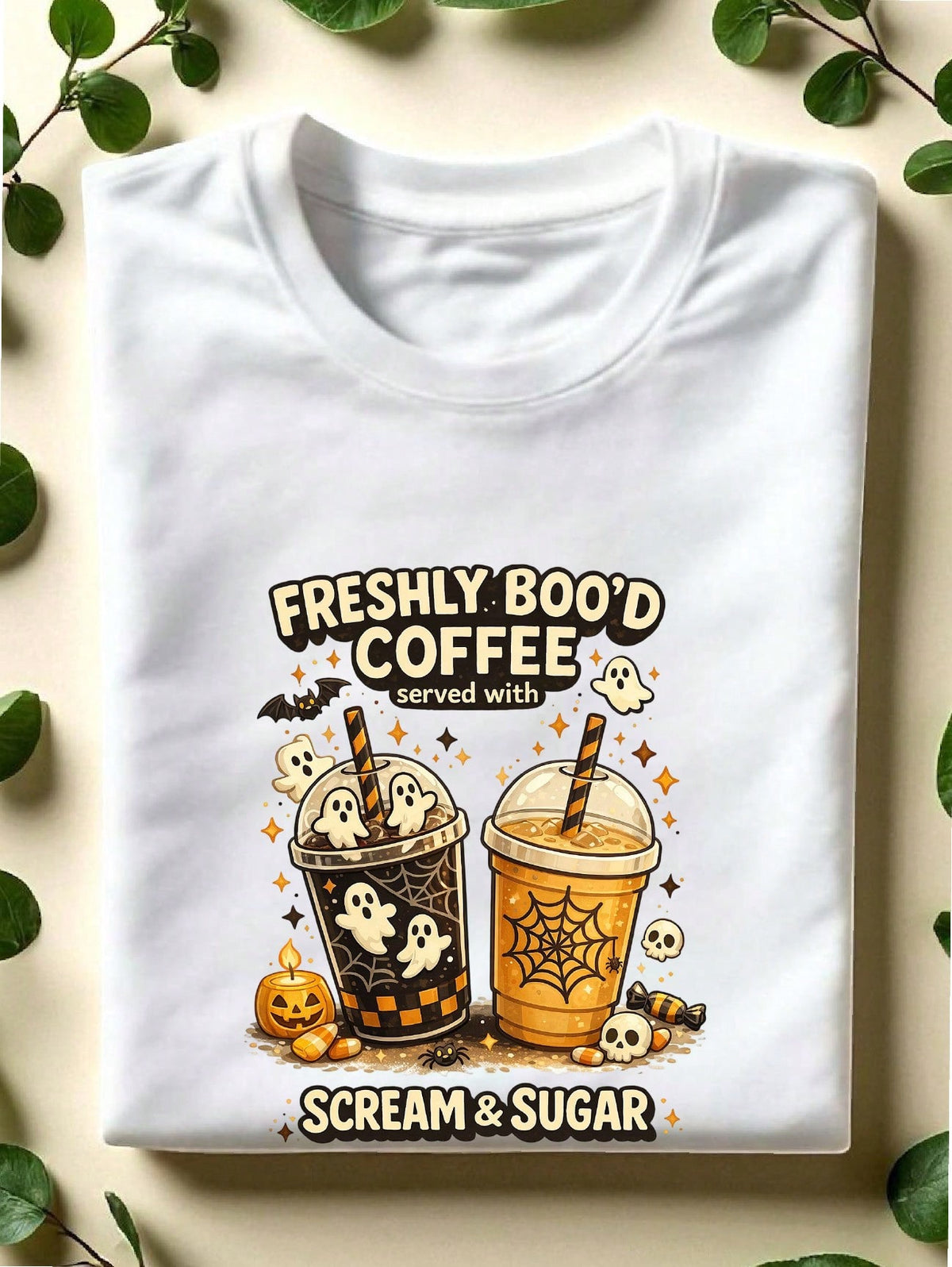 Freshly Bood Coffee Served With Scream And Sugar T-Shirt