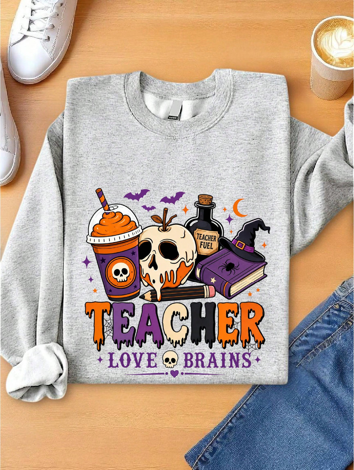 Teacher Love Brains Sweatshirt