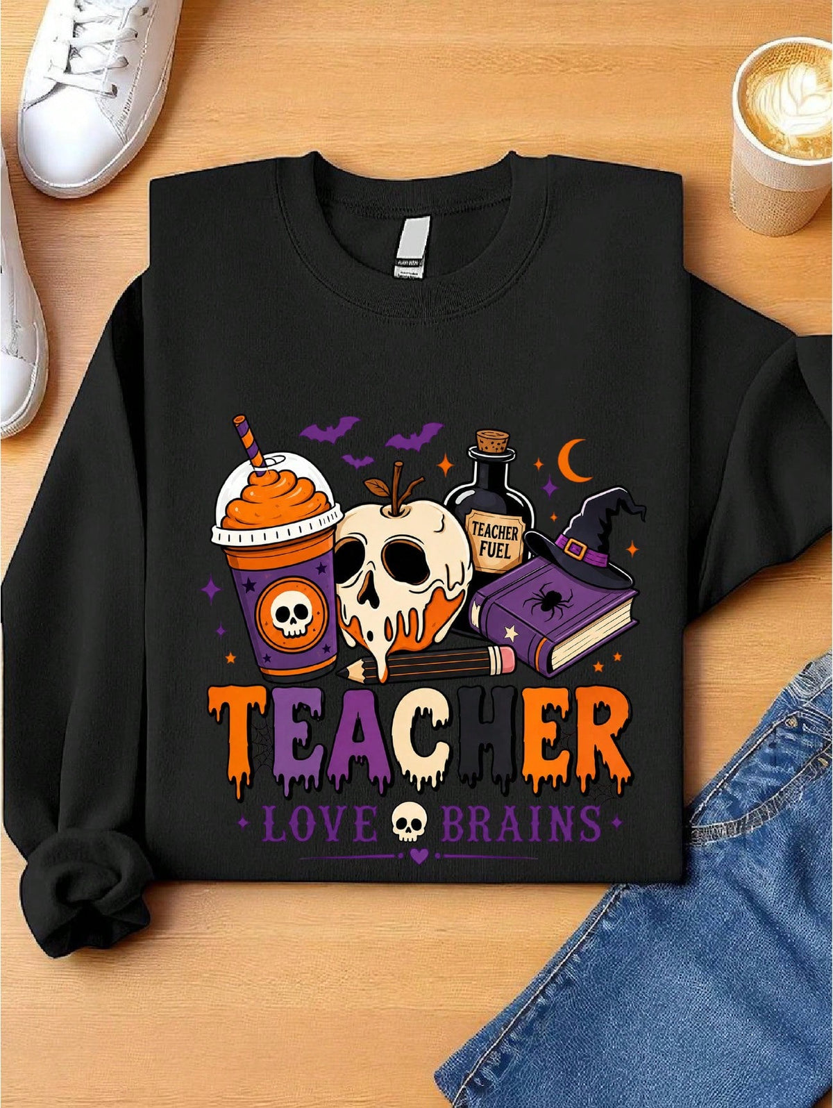 Teacher Love Brains Sweatshirt