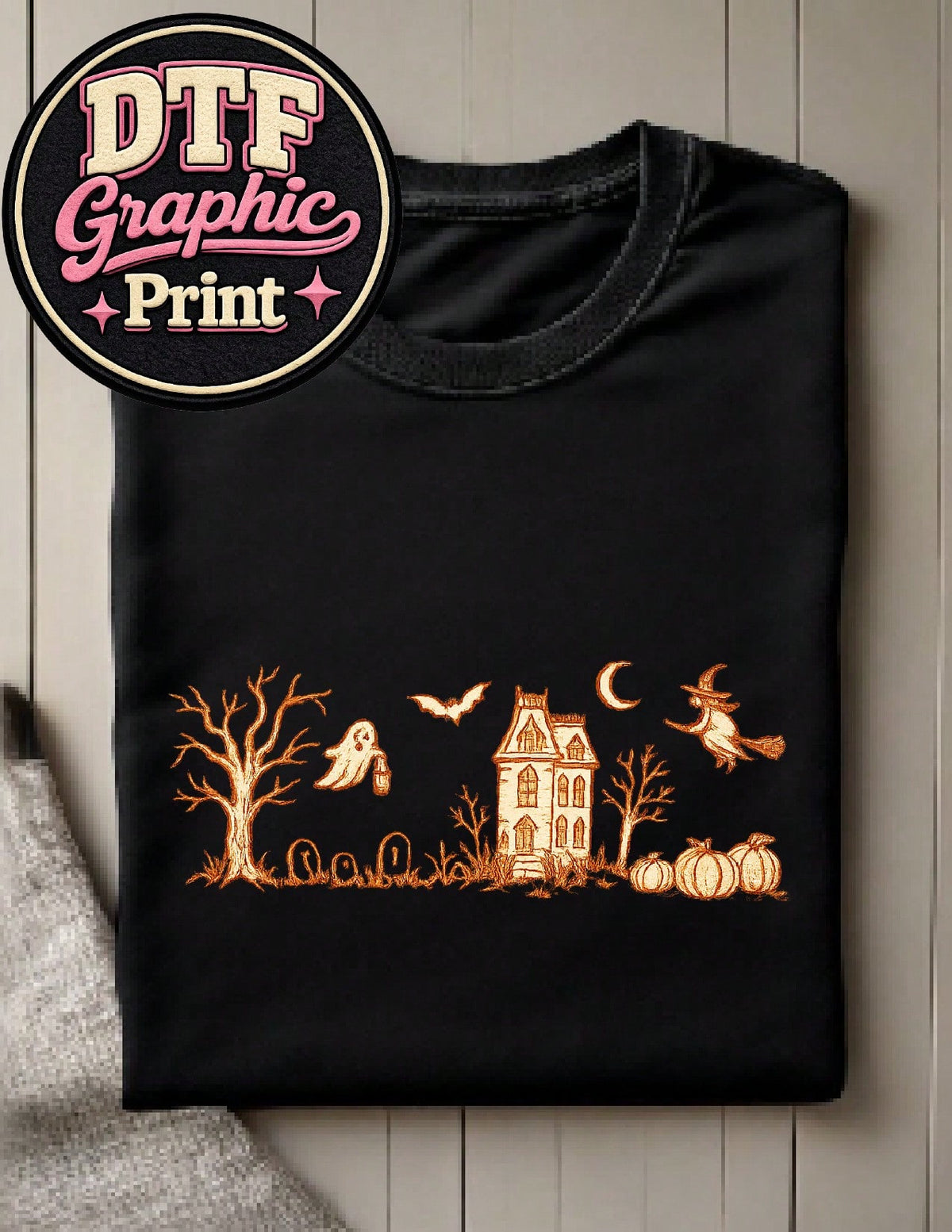 Haunted Manor (DTF Graphic Print) T-Shirt