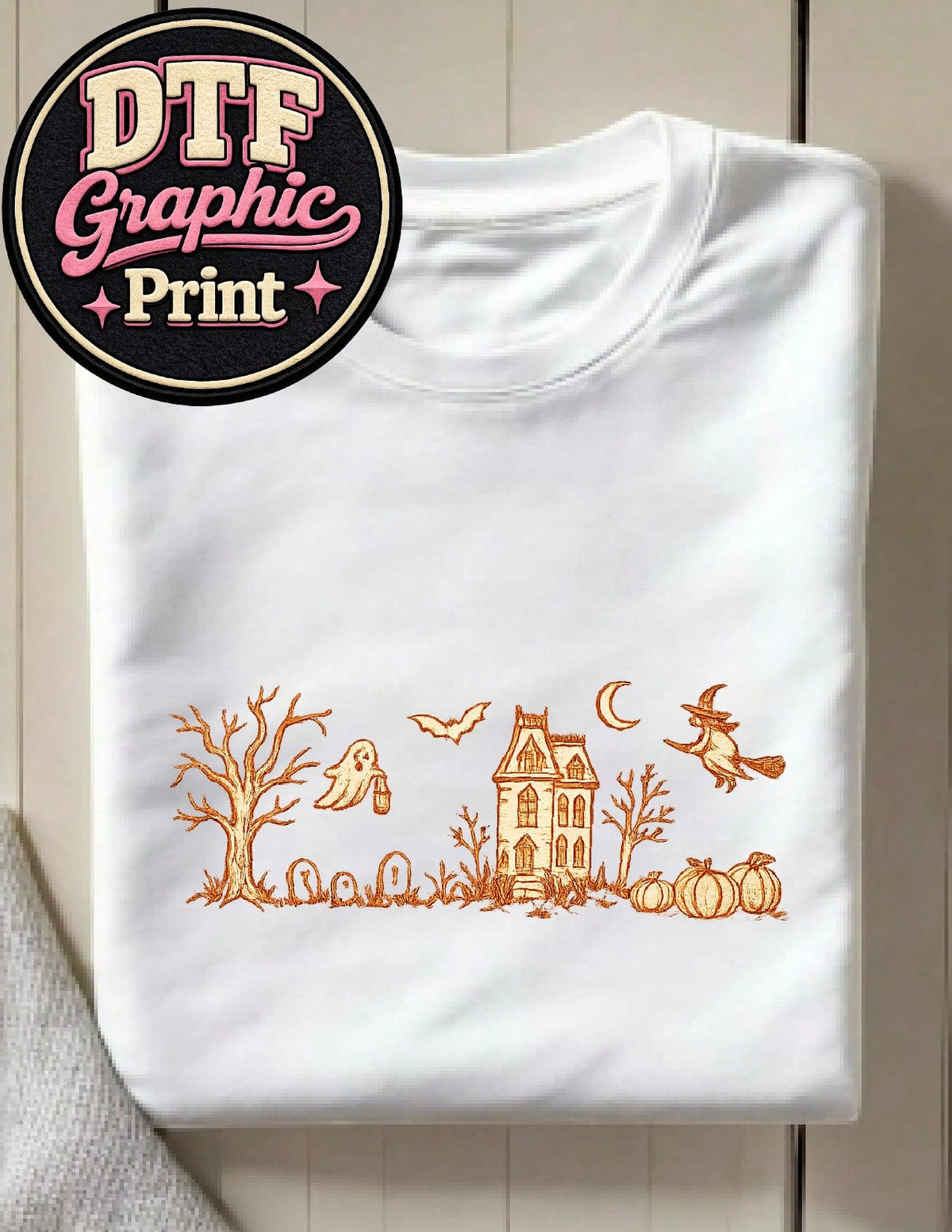 Haunted Manor (DTF Graphic Print) T-Shirt