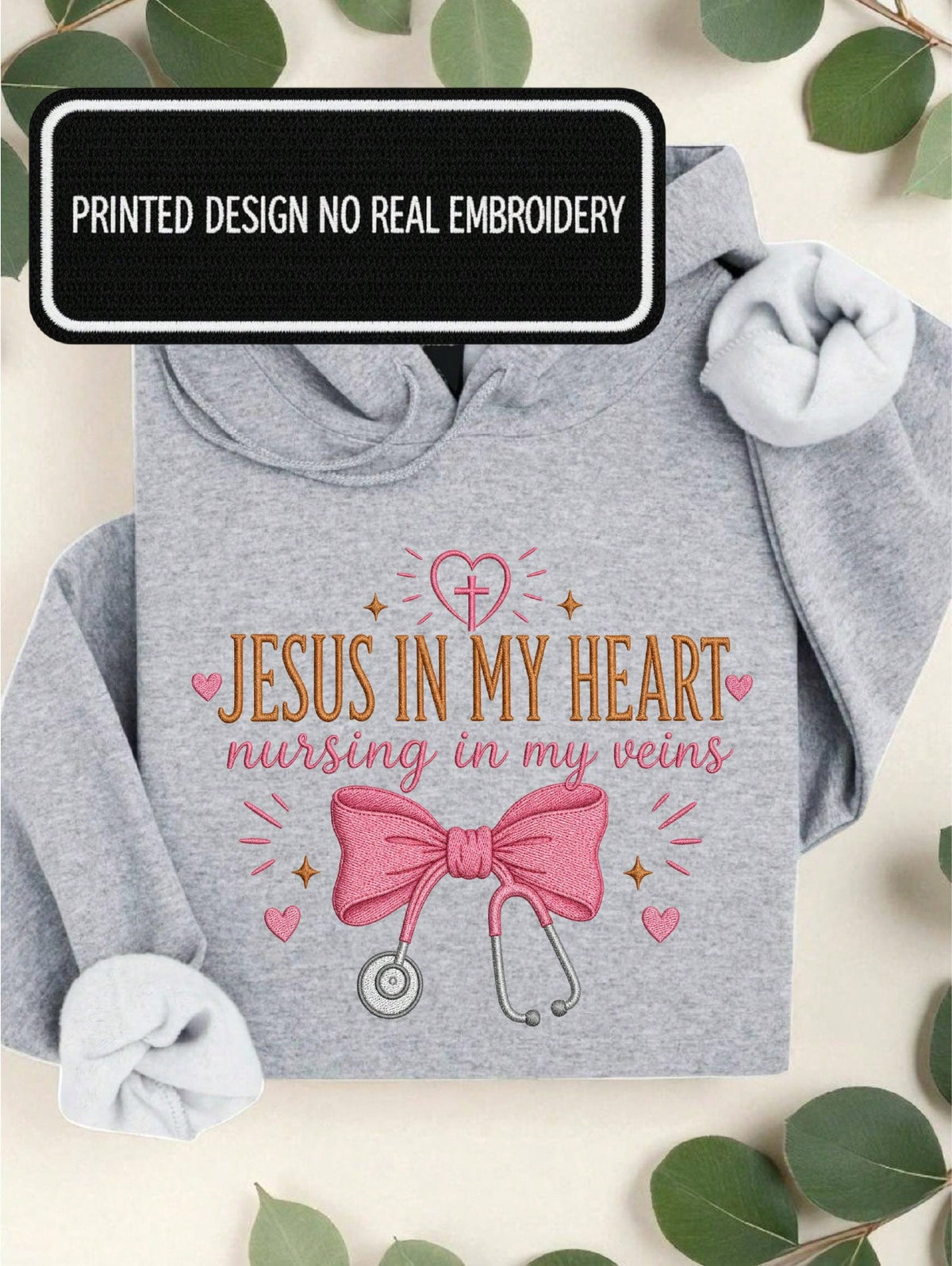 Jesus In My Heart Nursing In My Veins Hoodie