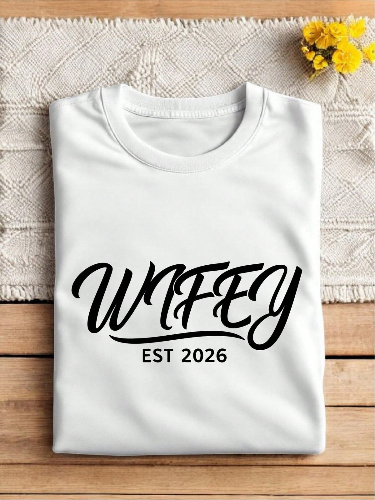 1PC Wifey And Hubby EST.2026 T-Shirt
